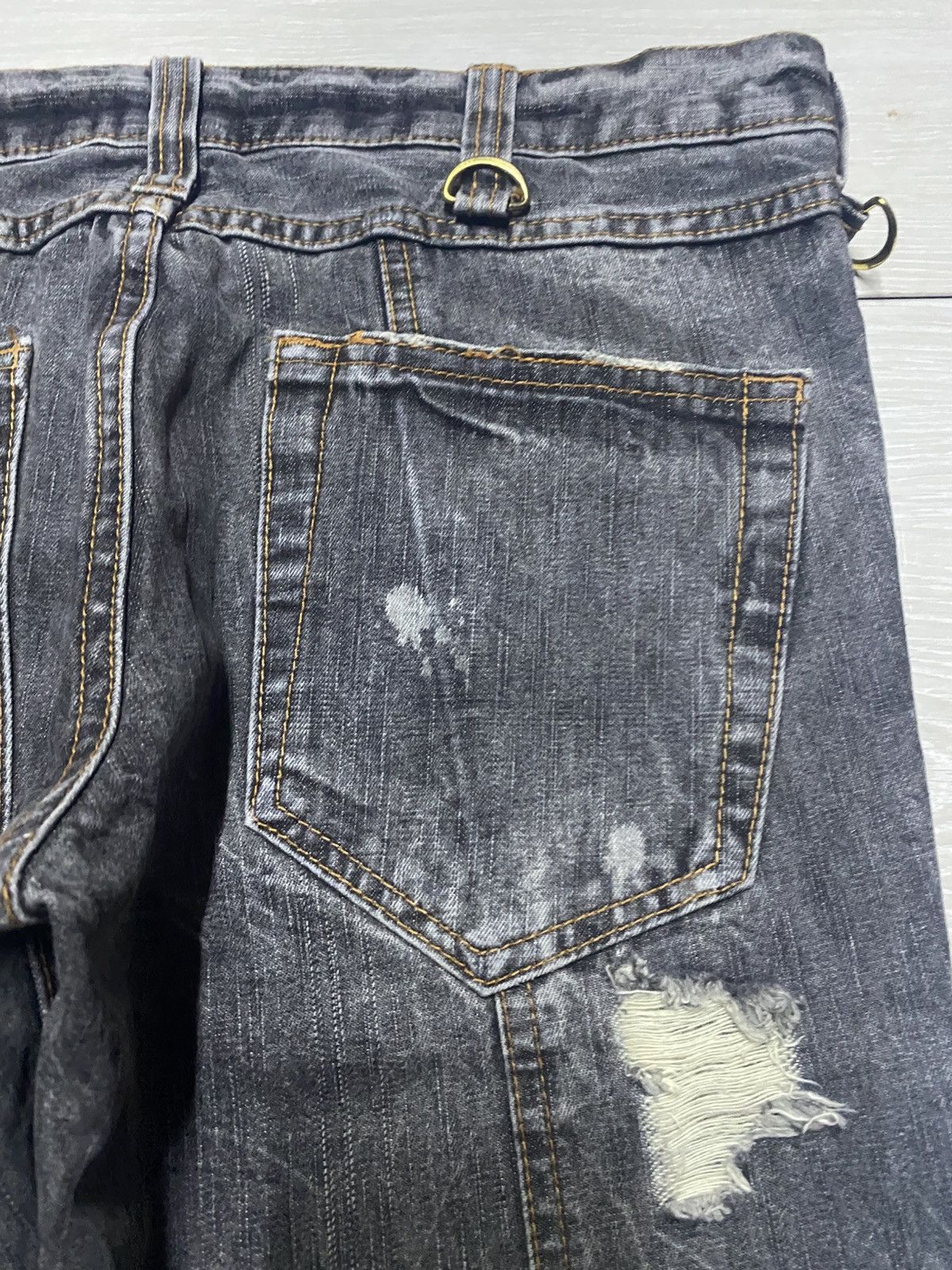 If Six Was Nine Vintage Japanese Brand Avant Garde Double Knee Flare Jeans Size US 31 - 12 Thumbnail