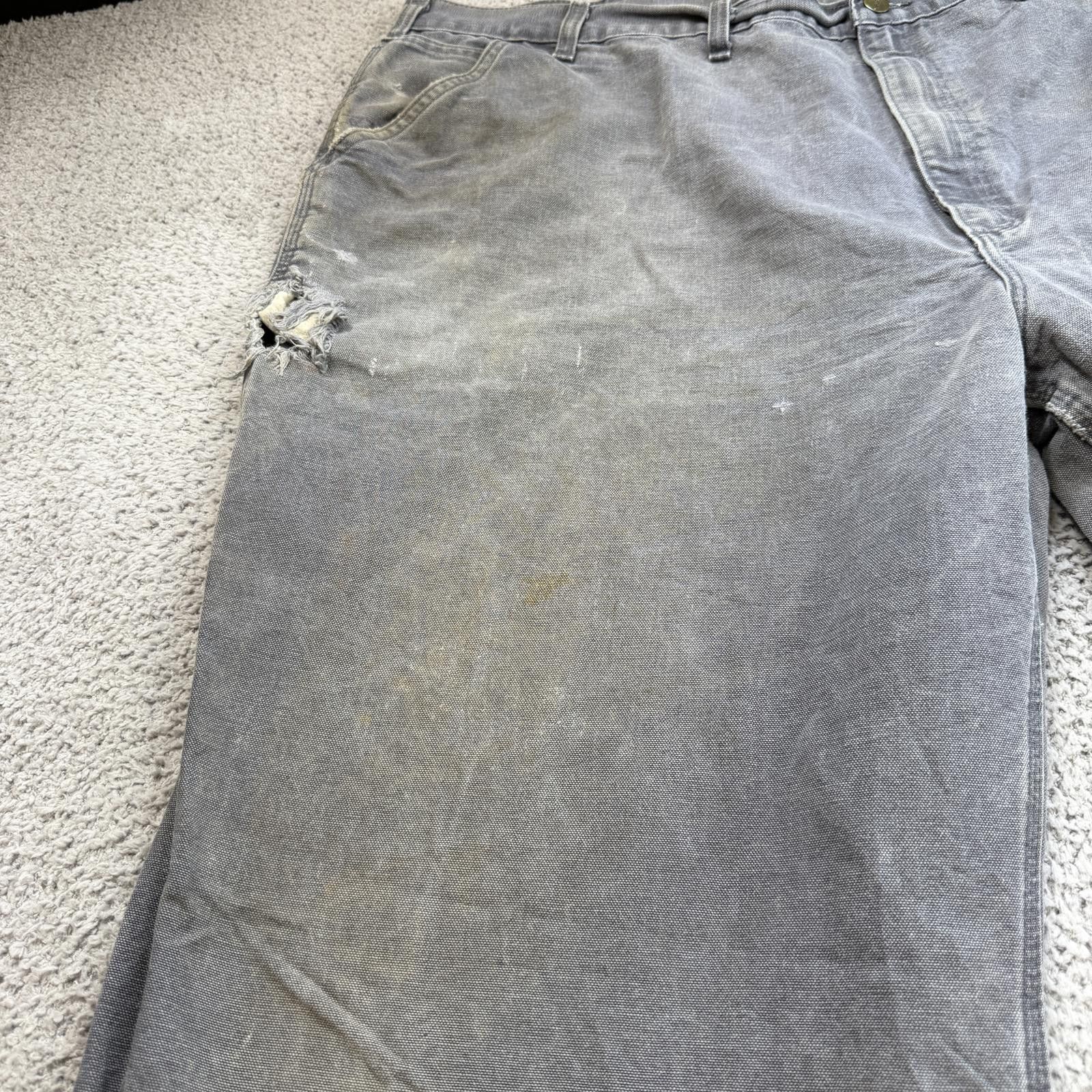 Carhartt Carhartt B11 Dungaree Work Pants Mens 50x30 Gray Fade Work Size US 44 / EU 60 - 7 Thumbnail