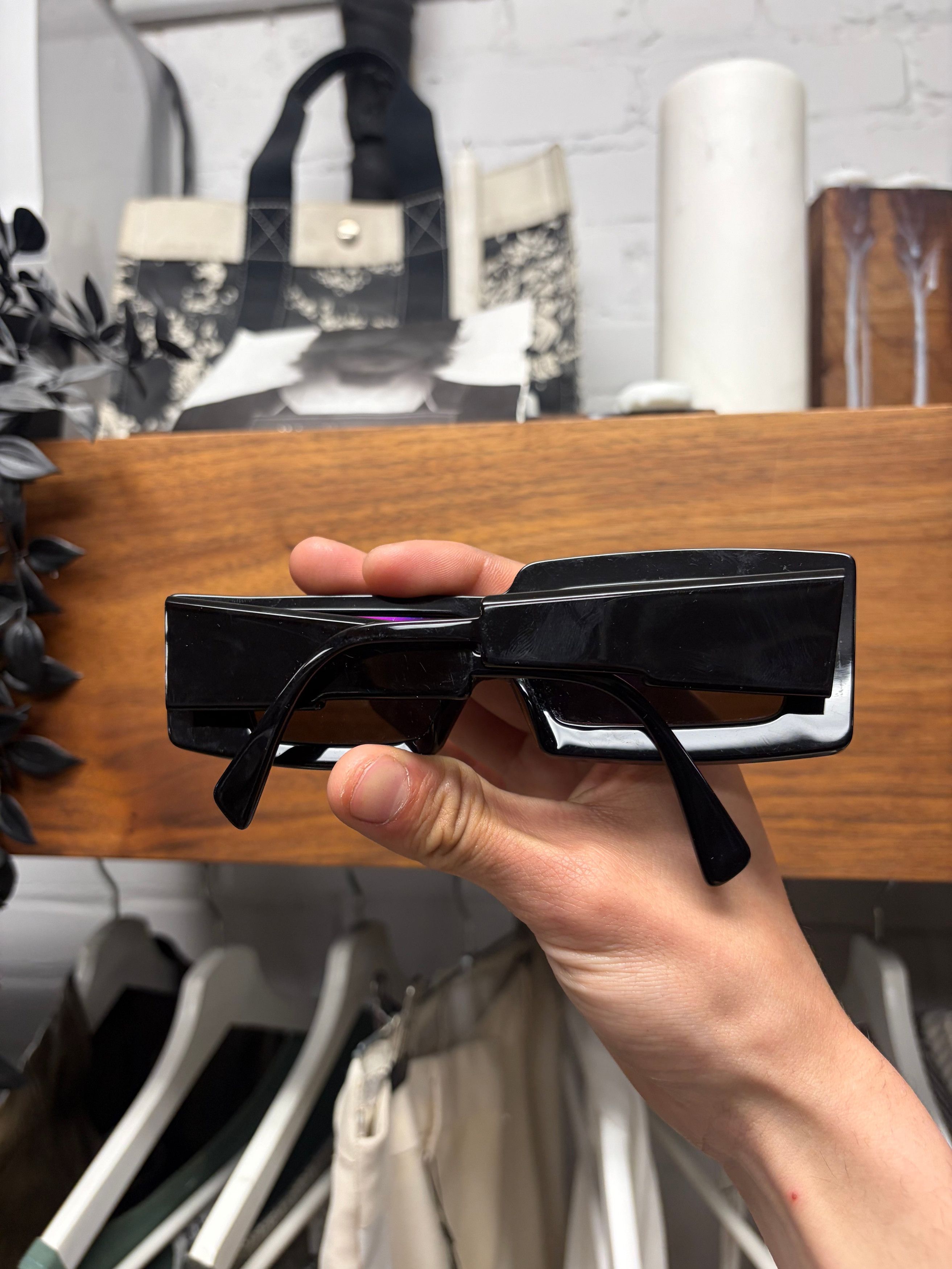 Kuboraum KUBORAUM X11 ‘Uneven’ Glossy Black Square Frame Sunglasses Size ONE SIZE - 3 Thumbnail