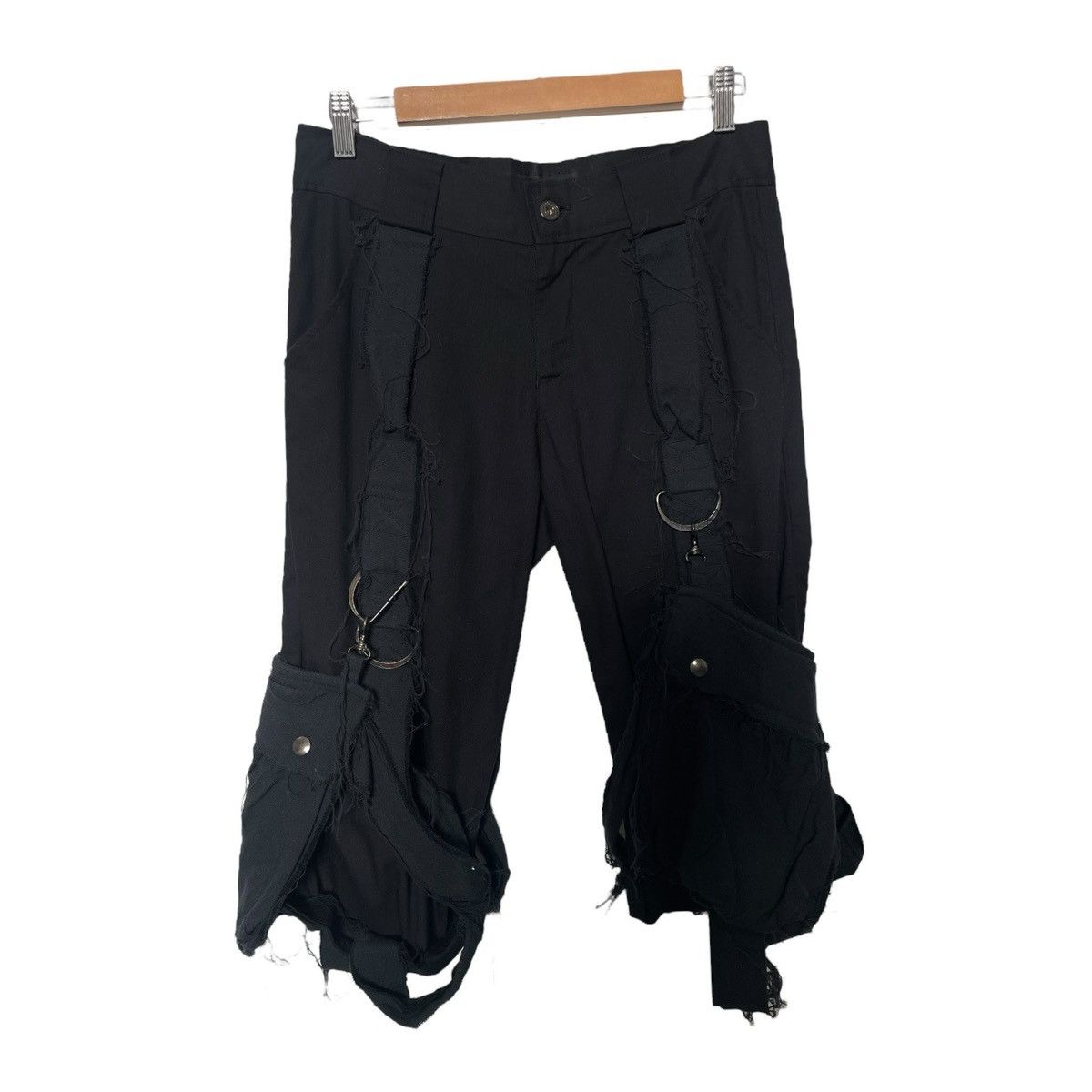 Image of Vintage Bpn Raw Edge Bondage Capri Shorts in Black, Men's (Size 30)