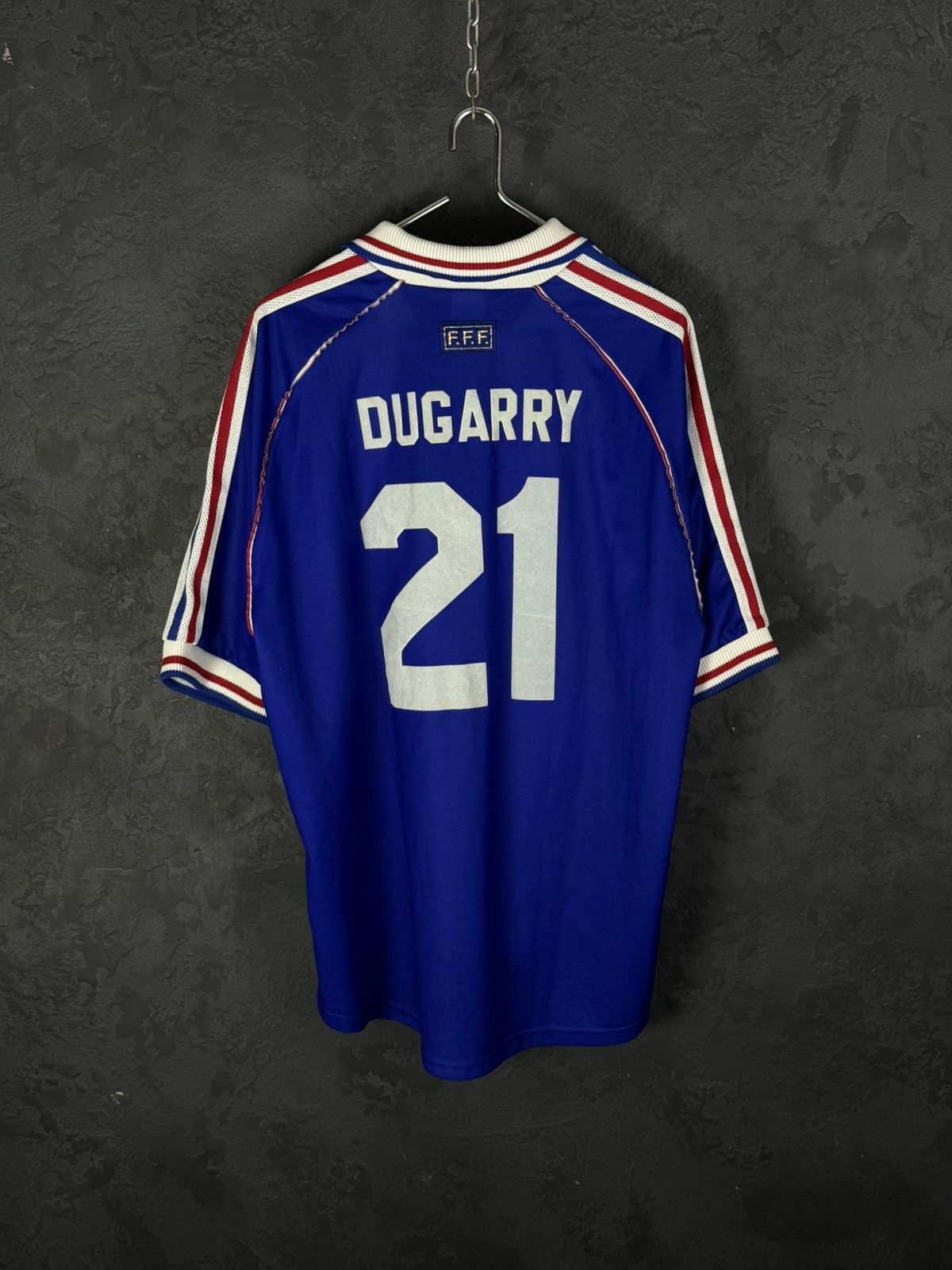 Vintage Rare DUGARRY 21 France Football Shirt 1998/00 Size US XL / EU 56 / 4 - 15 Thumbnail