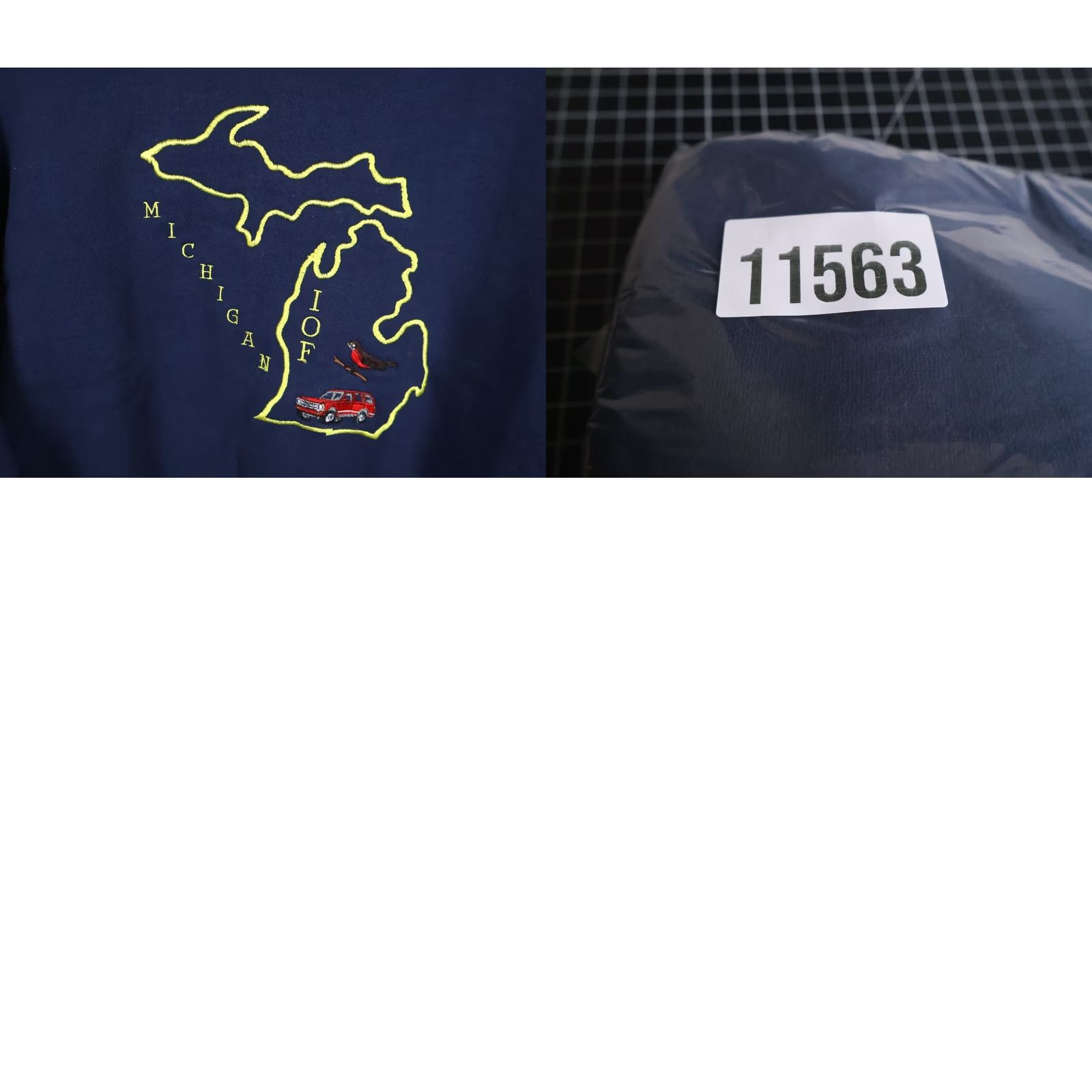 Jerzees VINTAGE Jerzees Sweatshirt Michigan Map Embroidered Blue Heavyweight Crew Neck Adult Large Mens Size US L / EU 52-54 / 3 - 8 Thumbnail