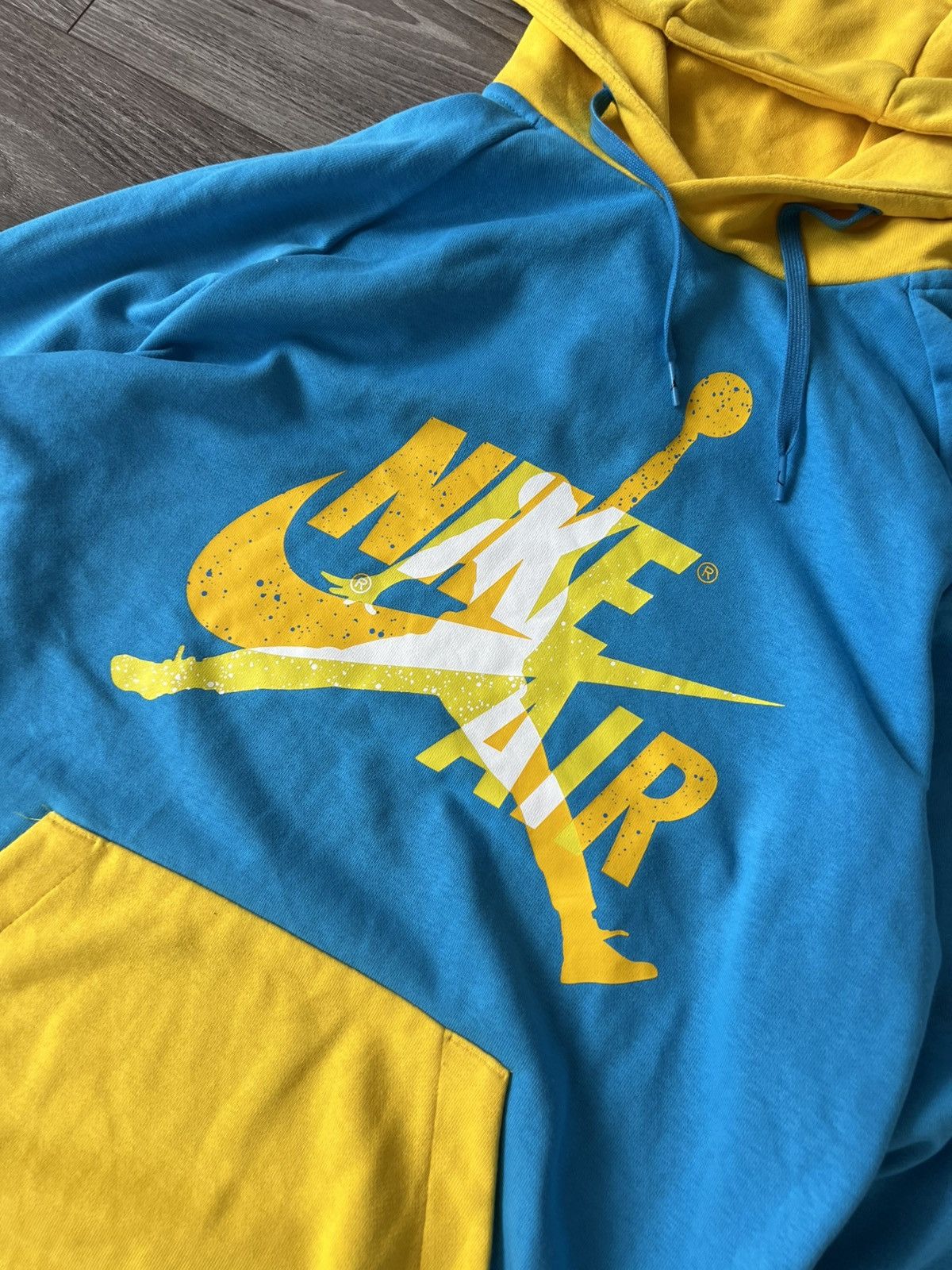 Jordan Brand Nike Air Jordan Jumpman Big Logo Blue/Yellow Patriot Hoodie Size US M / EU 48-50 / 2 - 8 Thumbnail