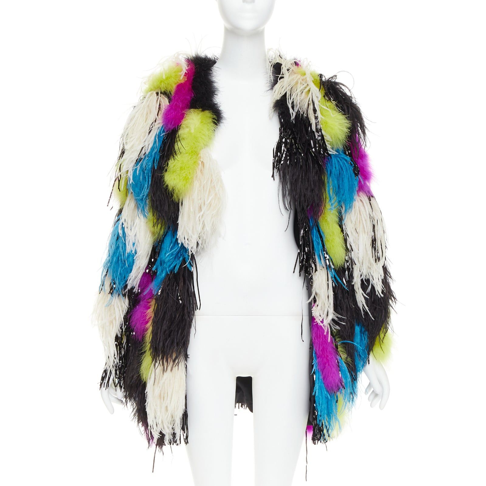 Alexandre Vauthier rare ALEXANDRE VAUTHIER COUTURE SS2022 Runway Maison Lemarie ostrich feather tinsel coat Size S / US 4 / IT 40 - 1 Thumbnail