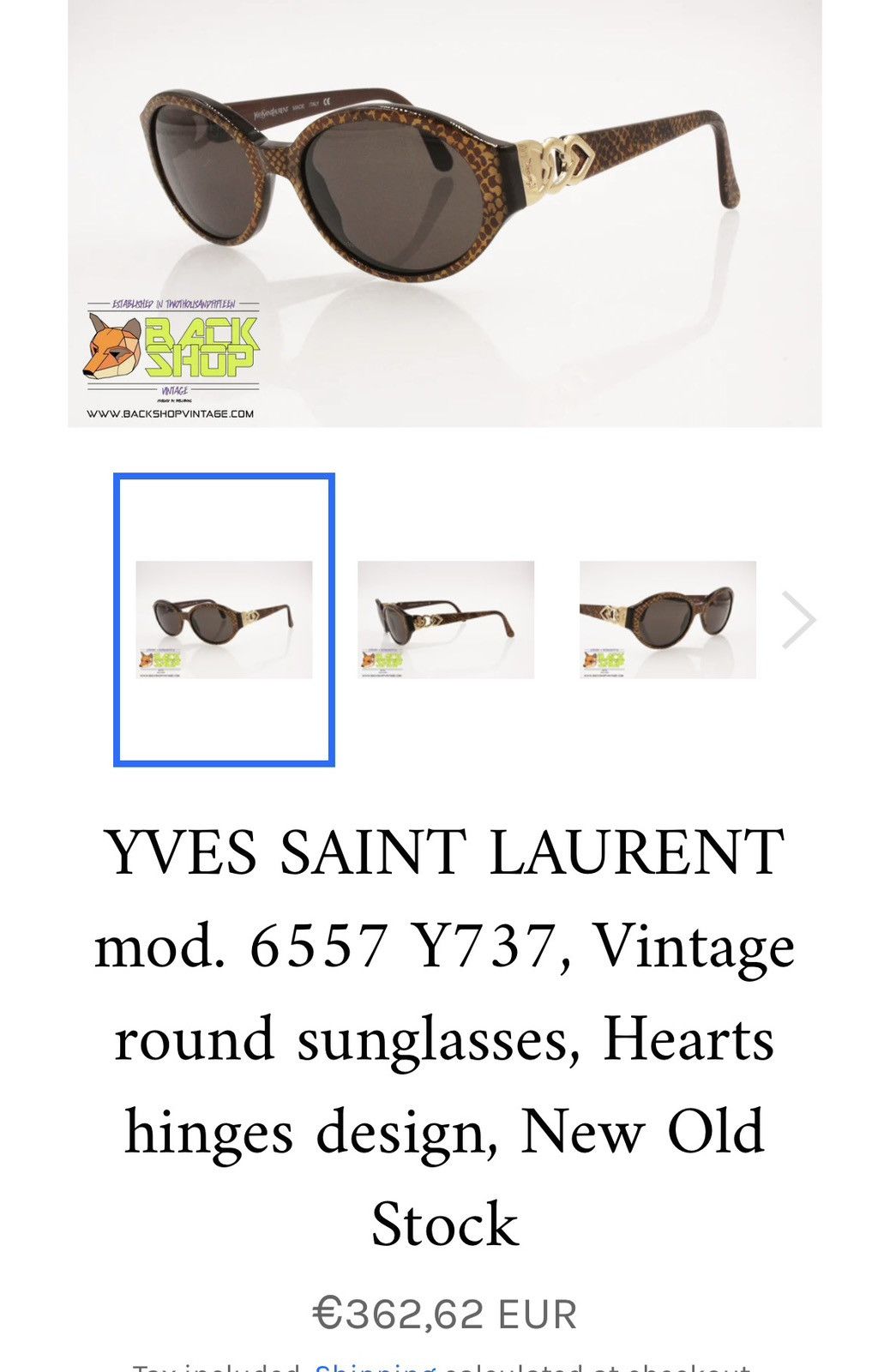 Yves Saint Laurent Yves Saint Laurent Sunglasses Vintage Size ONE SIZE - 4 Thumbnail