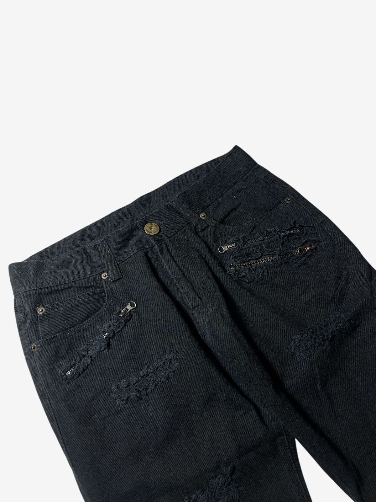 Japanese Brand Crazy Distressed Flare Gothic Grunge Lgb Buckleback Pants Size US 30 / EU 46 - 5 Thumbnail