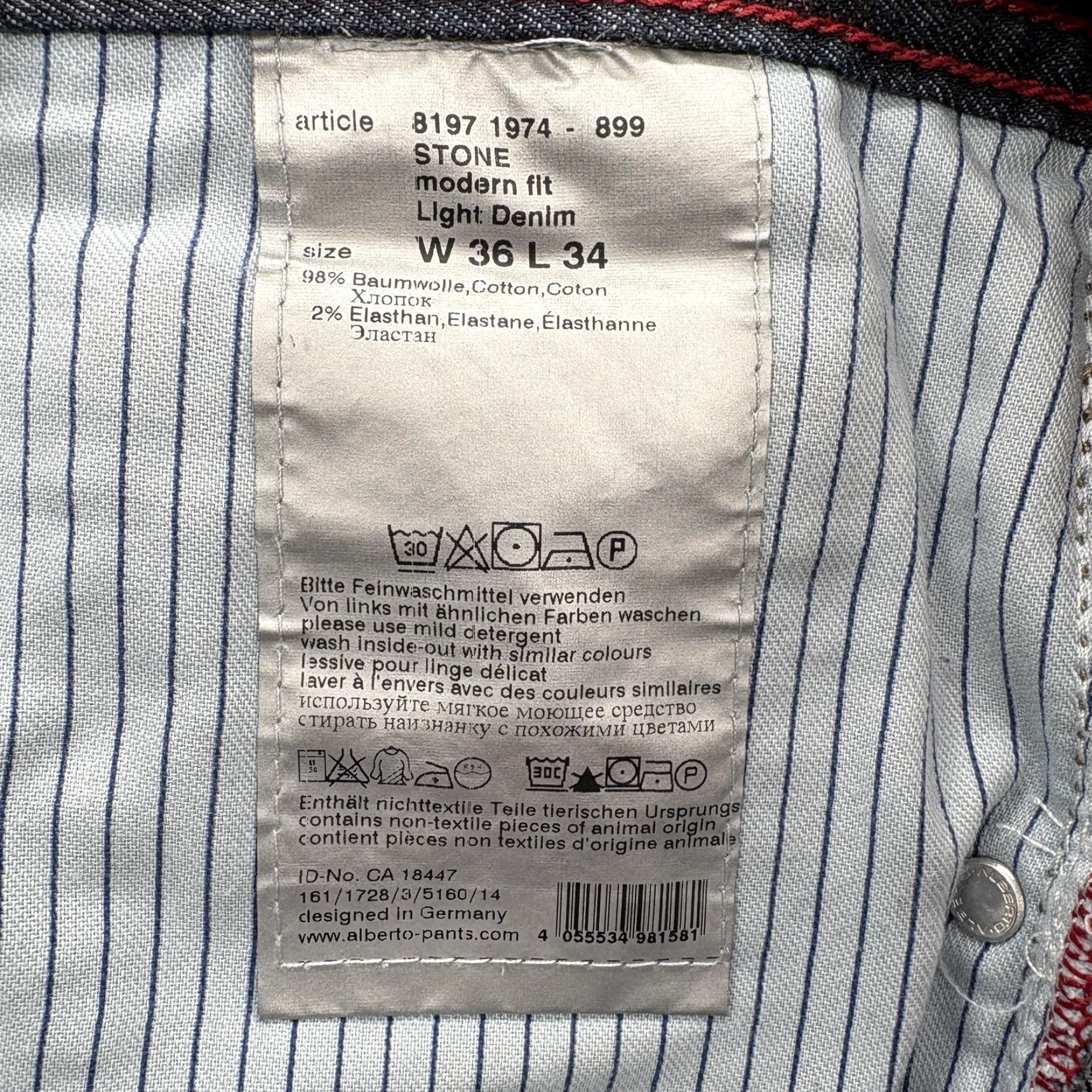 Vintage Alberto Stone Modern Fit Jeans Mens 36x32 Blue Dark Wash Regular Stretch Denim Jeans Wide Range Updated 90s Theme Mens Size US 36 / EU 52 - 5 Thumbnail