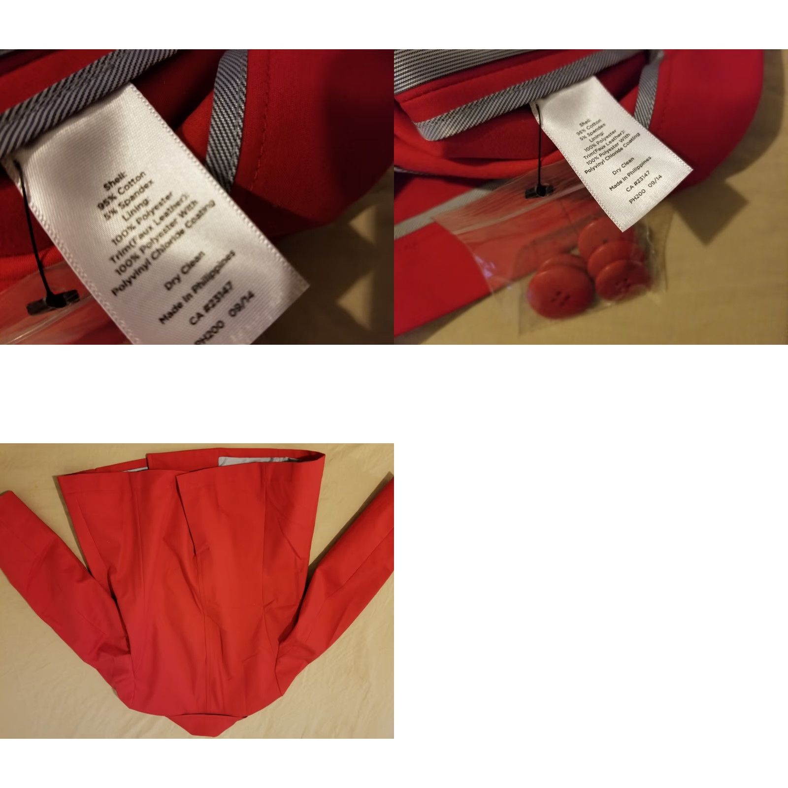 Talbots Womens Talbots Jacket 14 Red Pea Coat Cotton Coat Mens? Size XL / US 12-14 / IT 48-50 - 8 Thumbnail