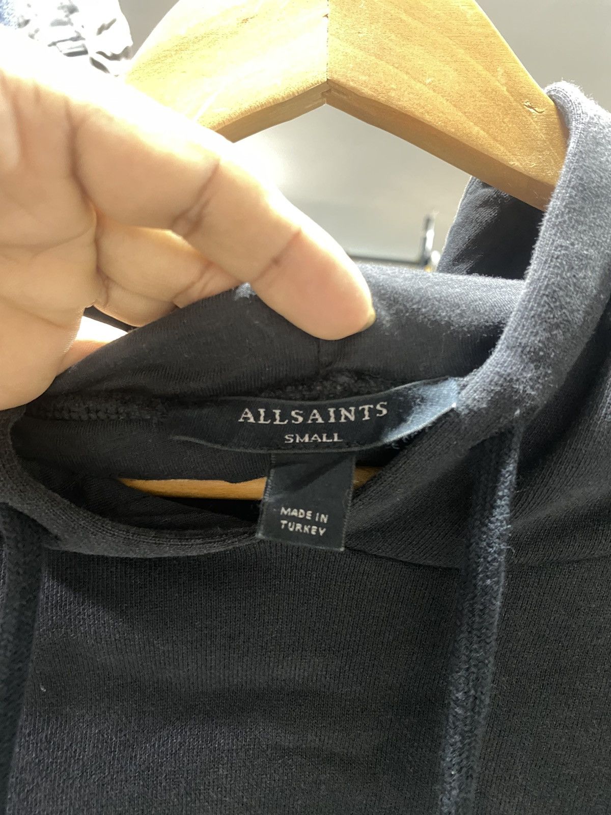 Allsaints Vintage AllSaints Cornu Hoodie in Black with a Washed-Effect Size US S / EU 44-46 / 1 - 7 Thumbnail