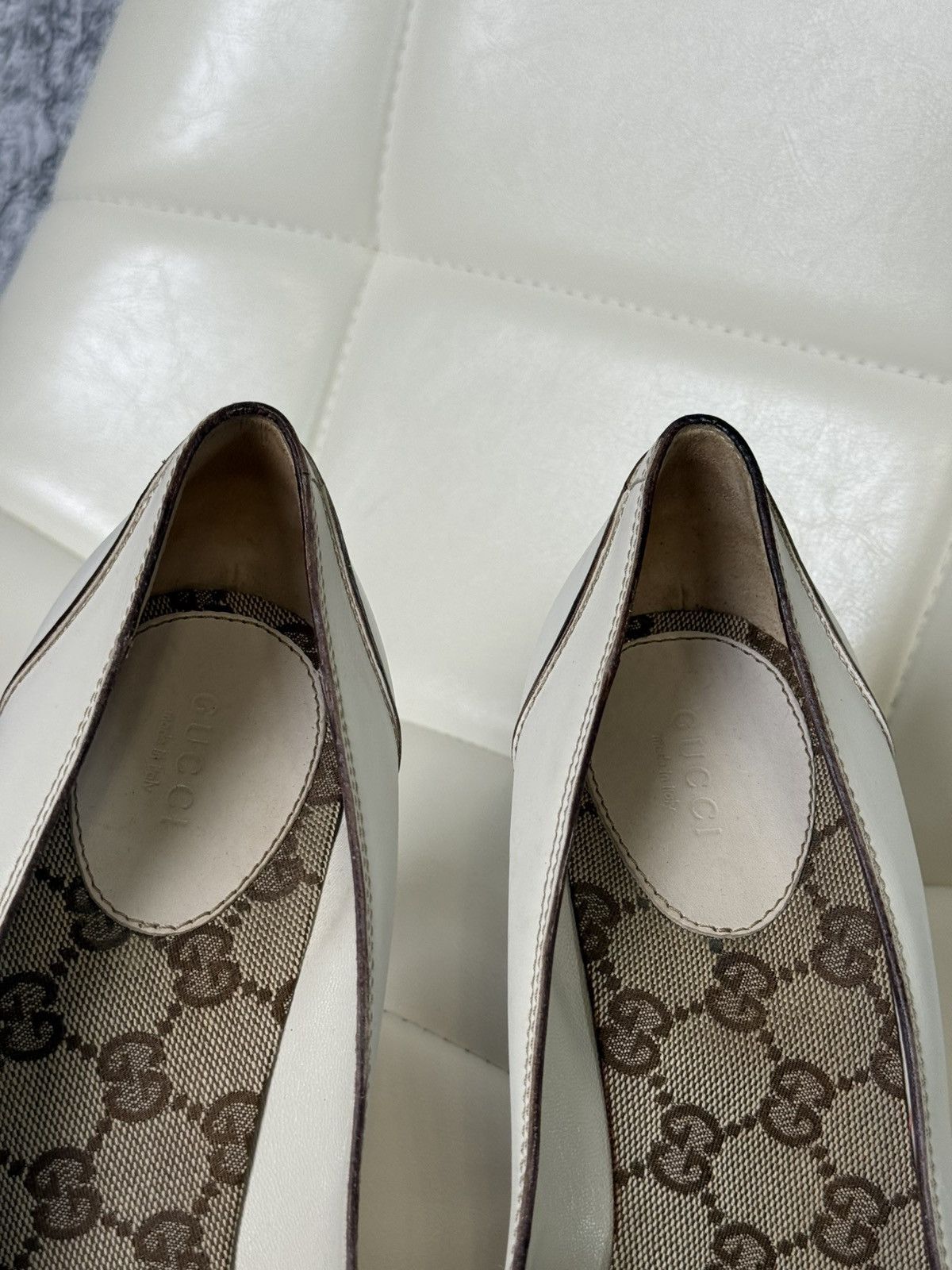 Gucci Gucci Leather Lifford Penny Loafer Pumps Web Stripe Heels Size US 9.5 / IT 39.5 - 17 Thumbnail