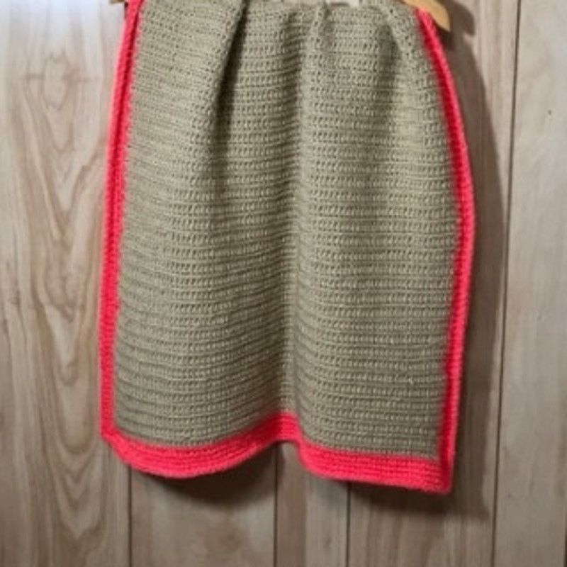 Handmade NWT Tan Pink Handmade Crocheted Baby Blanket by Dawny Size ONE SIZE - 3 Thumbnail