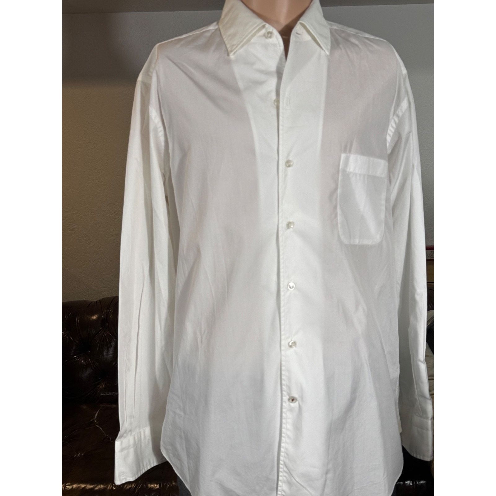 Loro Piana Loro Piana Andre White Poplin Dress Shirt Large Cotton Size US L / EU 52-54 / 3 - 7 Thumbnail