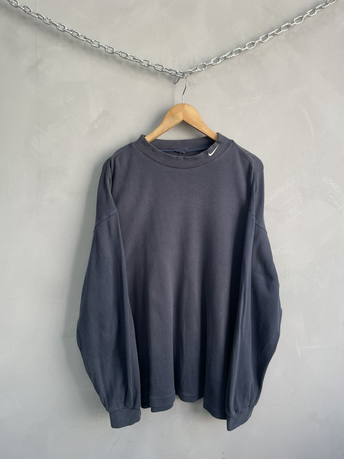 Nike Nike retro swoosh drill y2k cotton turtle neck sweatshirt Size US L / EU 52-54 / 3 - 1 Thumbnail