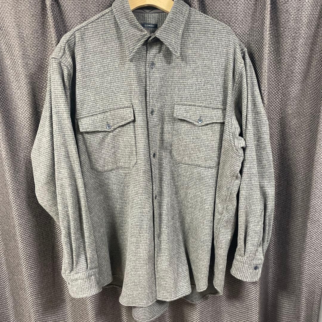 Comoli COMOLI 22AW W/CA Wool Cashmere Houndstooth CPO Jacket 2 Size US M / EU 48-50 / 2 - 2 Thumbnail