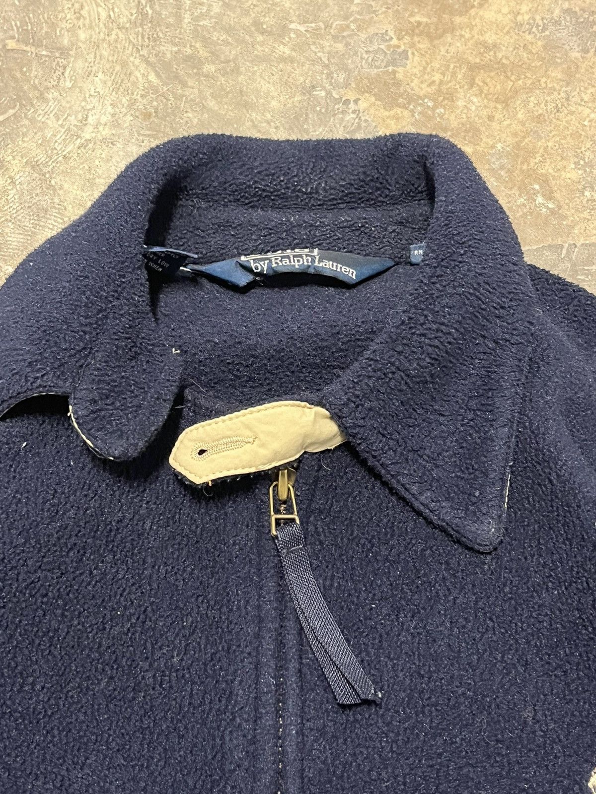 Polo Ralph Lauren vintage fleece navy and cream color