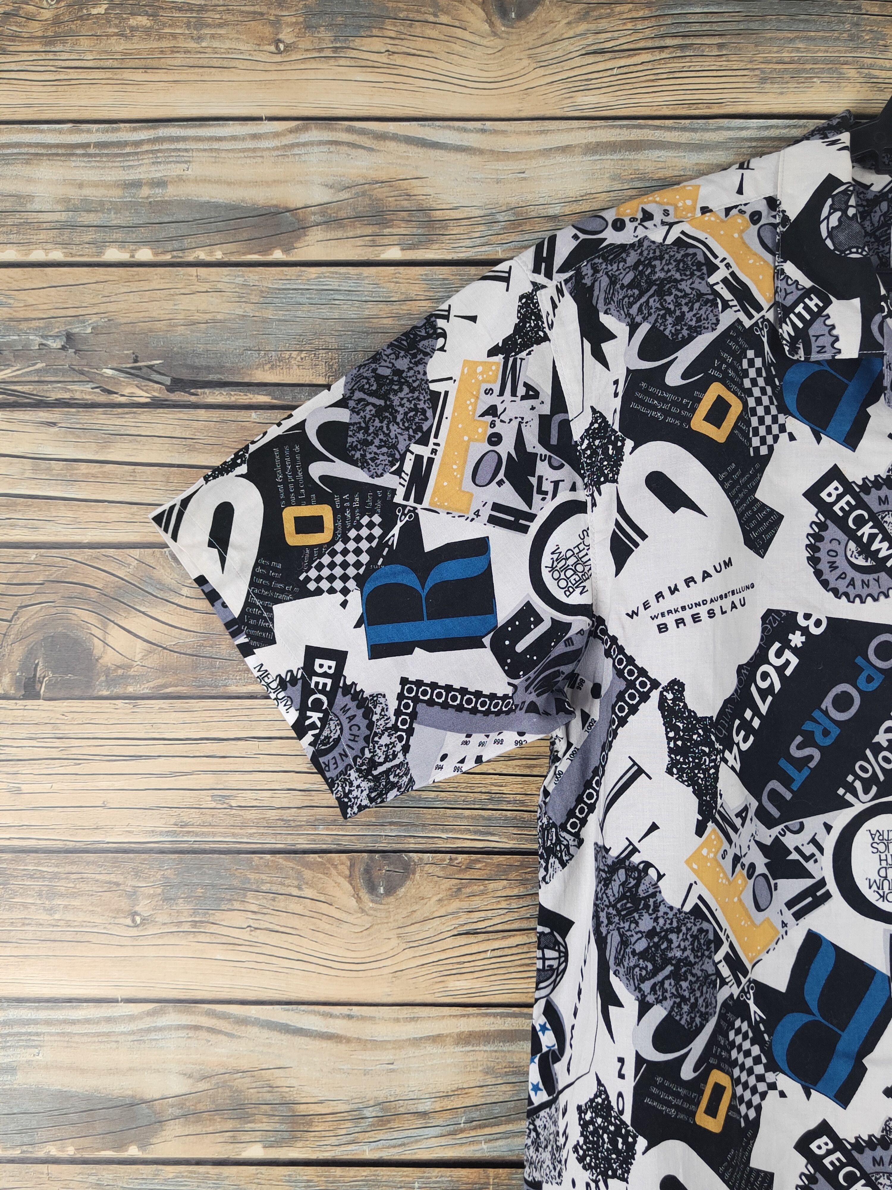 Vintage DL Rally Boy Black White Short Sleeve Button Up Shirts #1676 Size US S / EU 44-46 / 1 - 4 Thumbnail