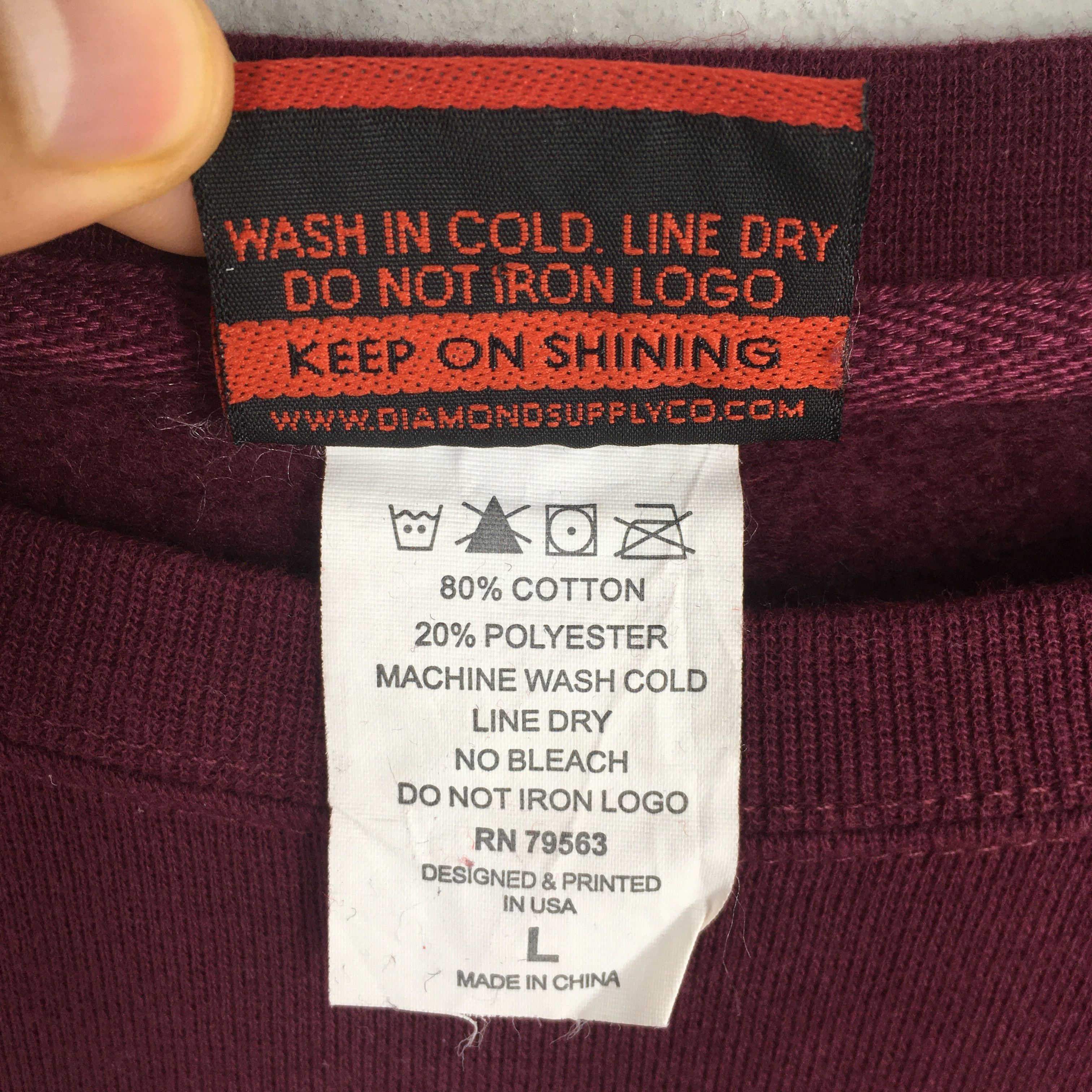 Diamond Supply Co. Vintage Y2K Diamond Supply Co Maroon Sweater Large Size US L / EU 52-54 / 3 - 6 Thumbnail