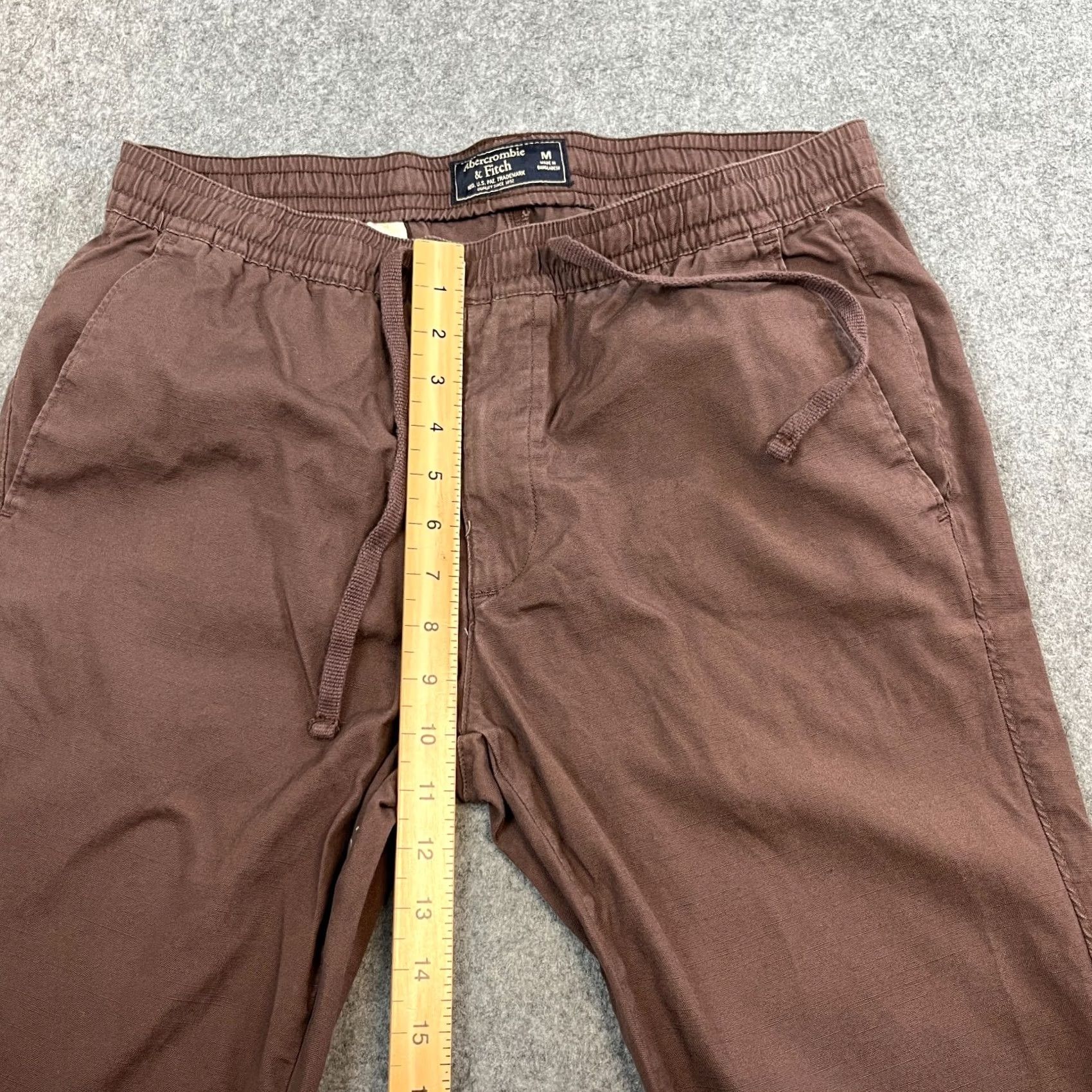 Abercrombie & Fitch Abercrombie & Fitch Chino Trousers Slim Tapered Fit Medium Brown Mens 5-Pocket Design Cotton Pant Casual Workwear Size US 31 - 5 Thumbnail
