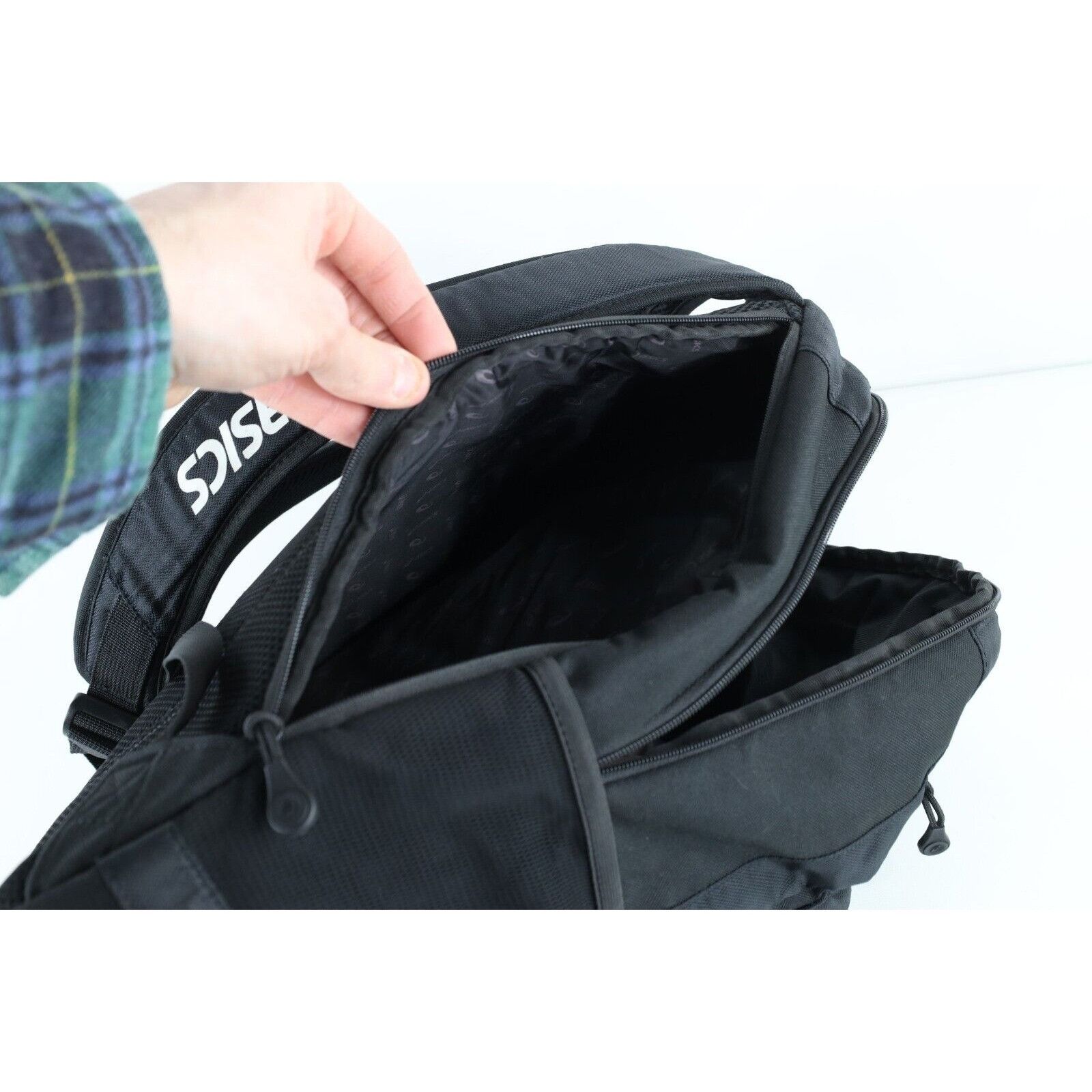 Asics × Vintage Vintage Asics Distressed Big Logo Backpack Book Bag Size ONE SIZE - 14 Thumbnail