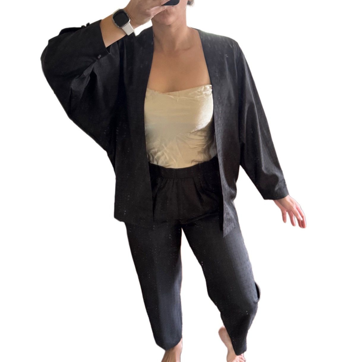 Vintage Women’s M handmade tailored 3 piece vintage black set blazer Size 32" / US 10 / IT 46 - 1 Thumbnail