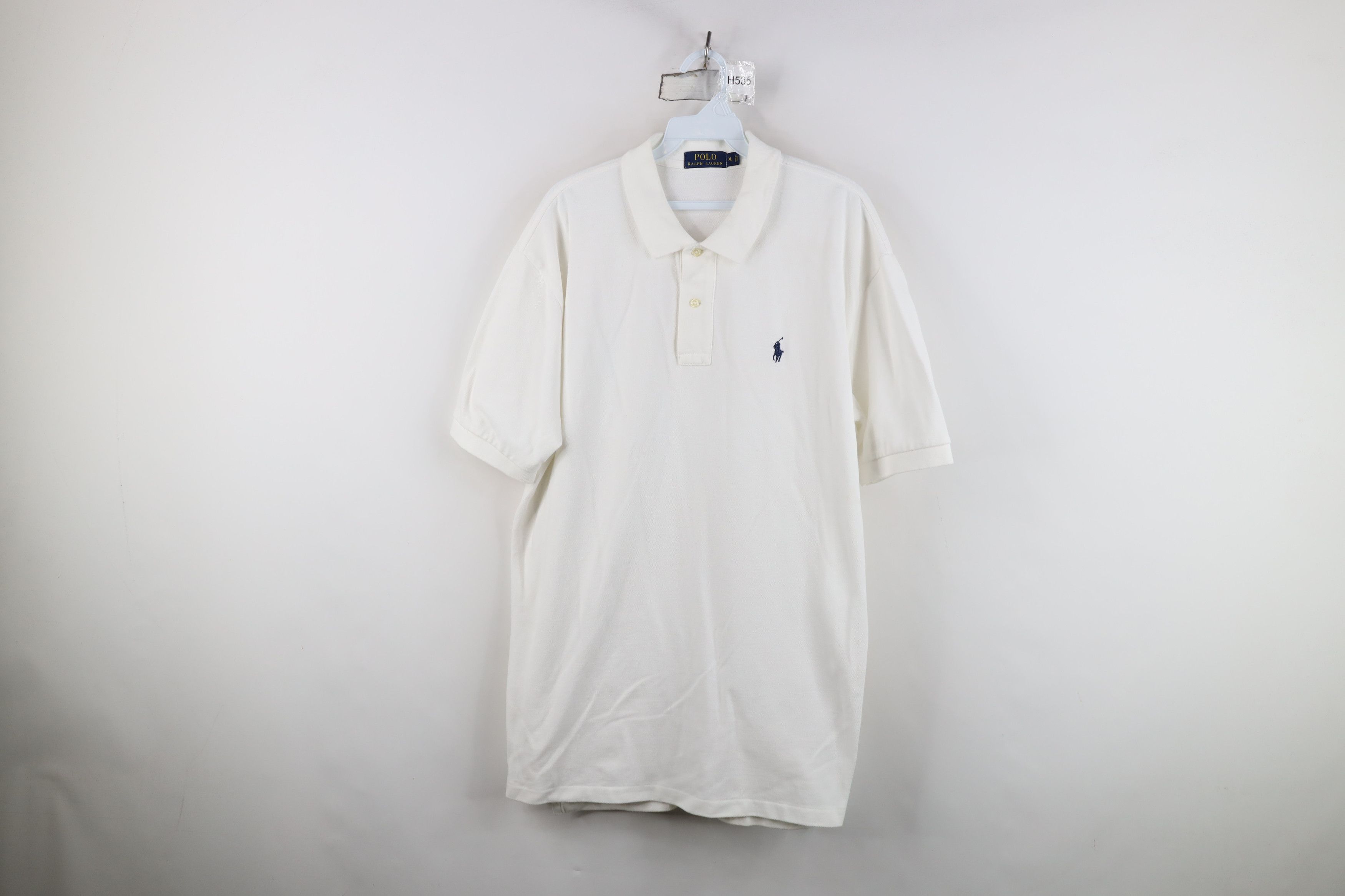 Ralph Lauren Vintage Ralph Lauren Pique Cotton Knit Golf Polo Shirt White Size US XL / EU 56 / 4 - 1 Thumbnail