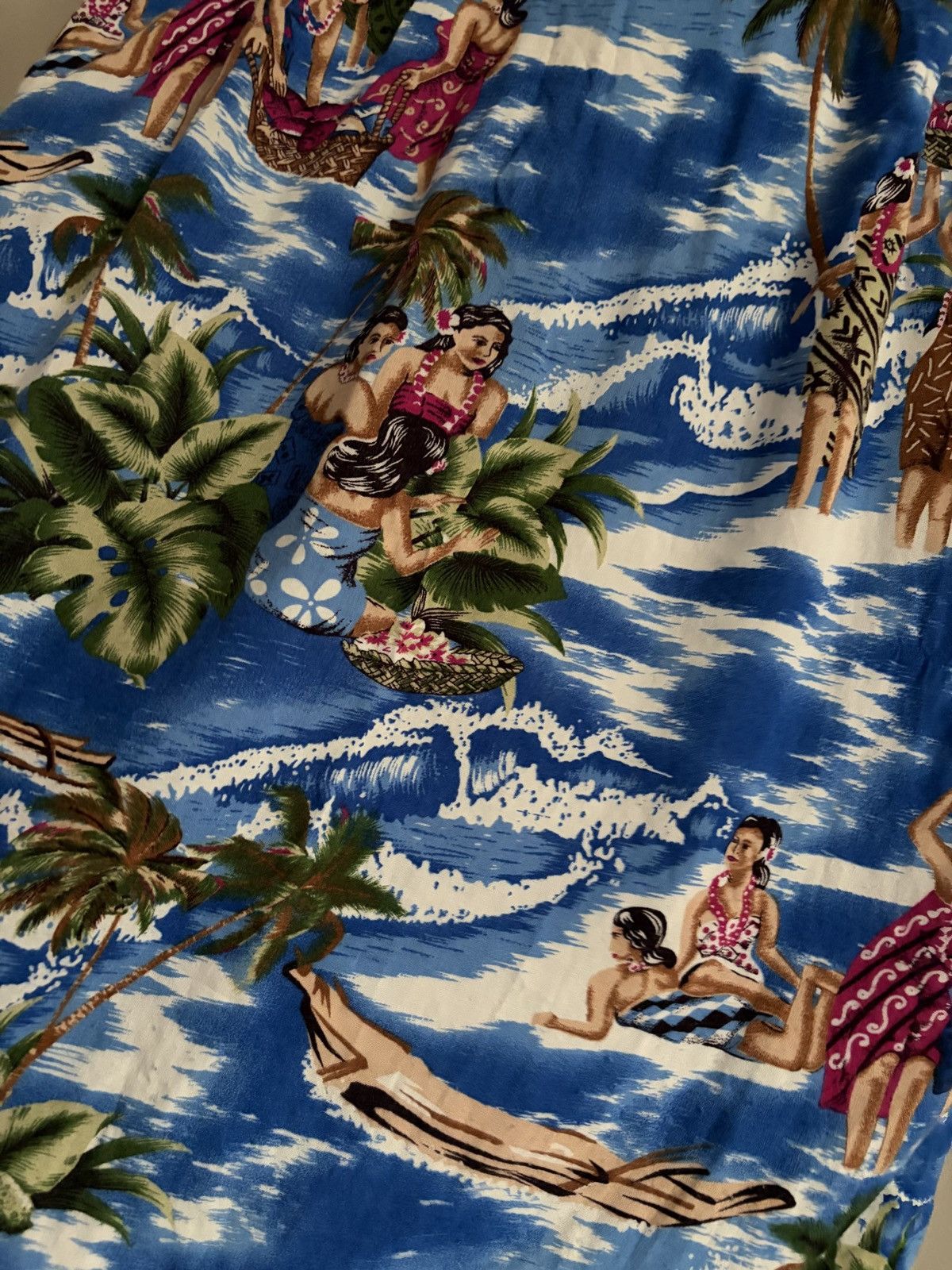 Vintage Vintage Blue Hawaiian Rayon Aloha Shirt Size US M / EU 48-50 / 2 - 8 Thumbnail