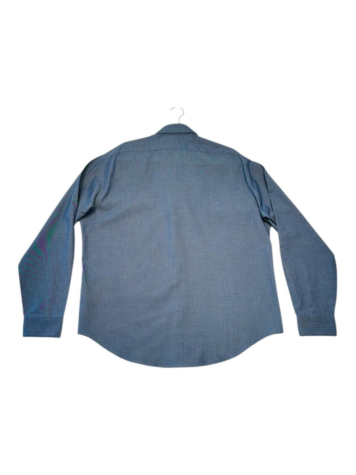 Calvin Klein Calvin Klein Shirt Men's UK Size XL Blue Polka Dot Slim Fit Size 44R - 5 Thumbnail