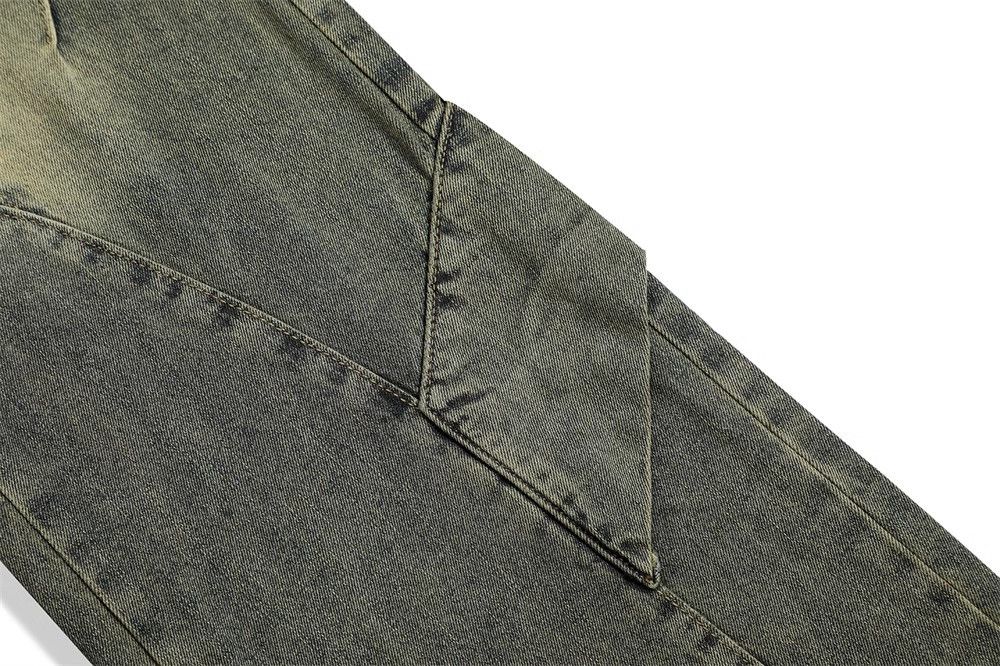 Japanese Brand Men's oversize patchwork loose straight washed work jeans Size US 32 / EU 48 - 5 Thumbnail