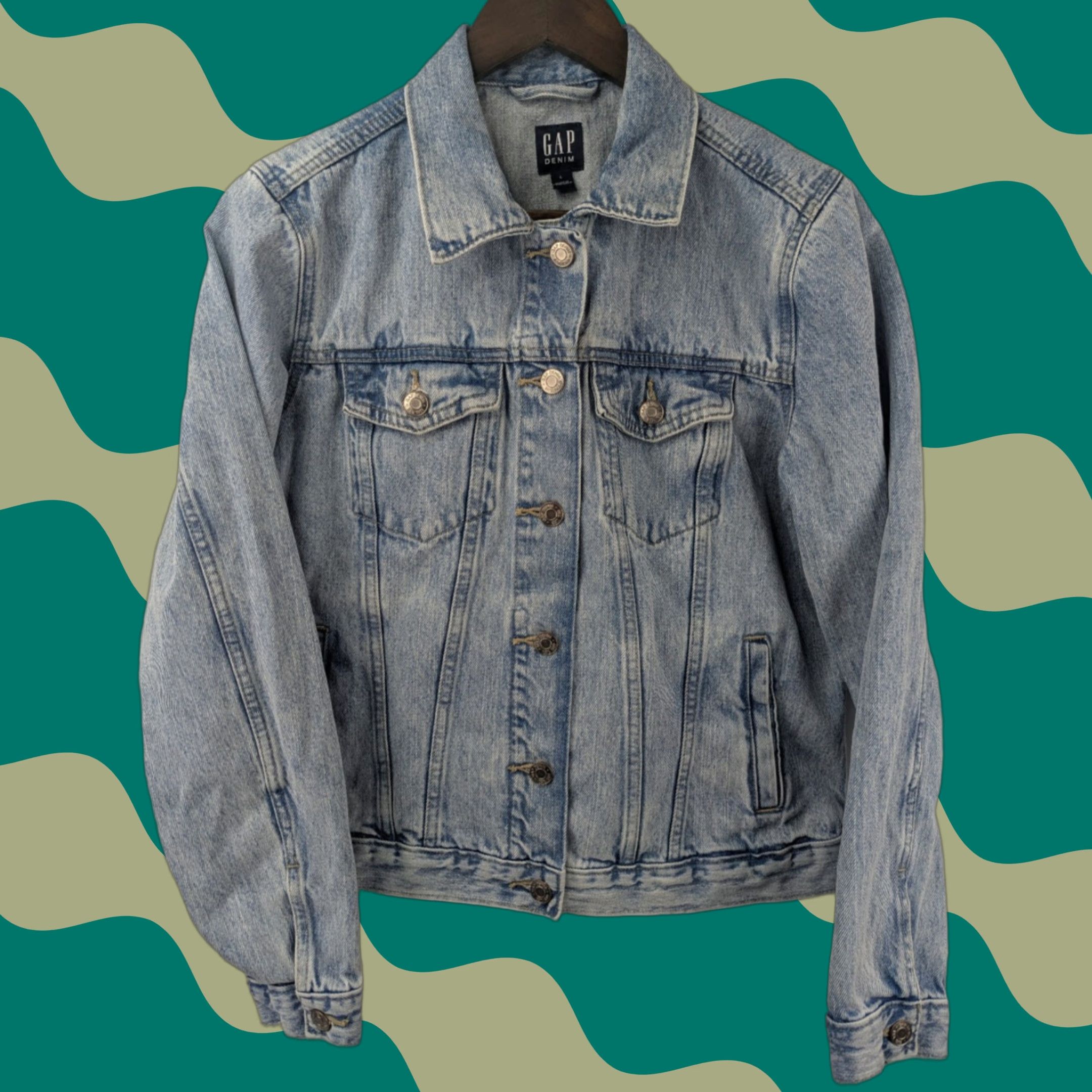 Gap Gap Icon Denim Trucker Jacket Light Ace Wash Women's Large Cotton Duke? Size 36" / US 14 / IT 50 - 1 Thumbnail
