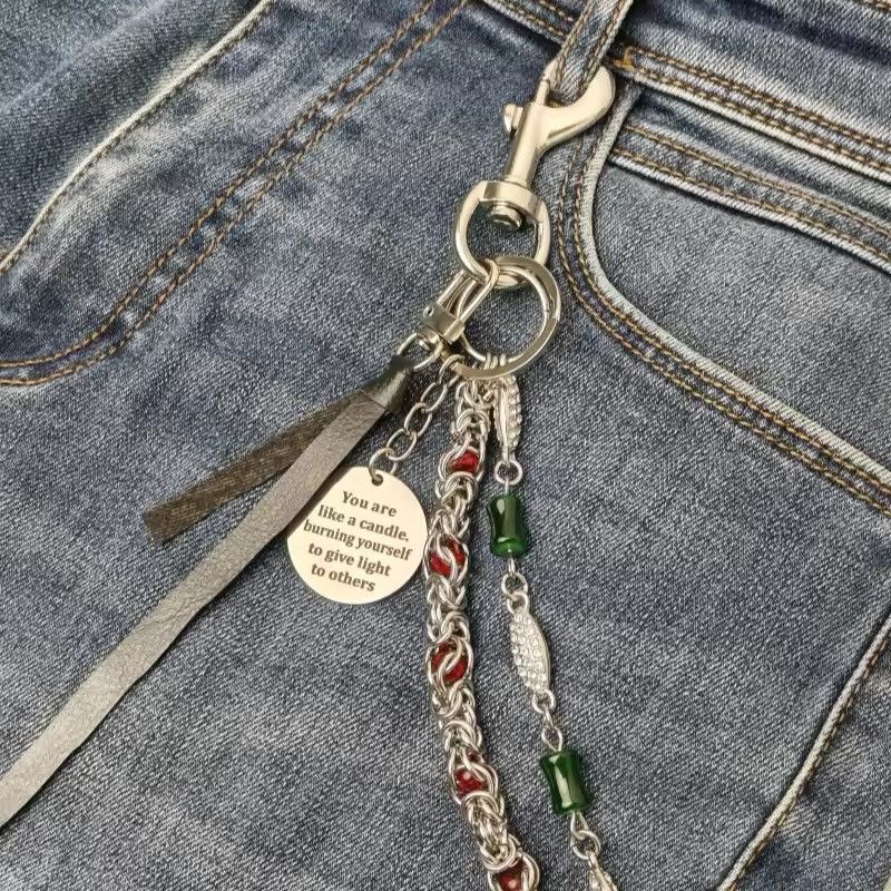Jewelry Beads Bilayer Jade Node Pant Waist Chain Size ONE SIZE - 3 Thumbnail