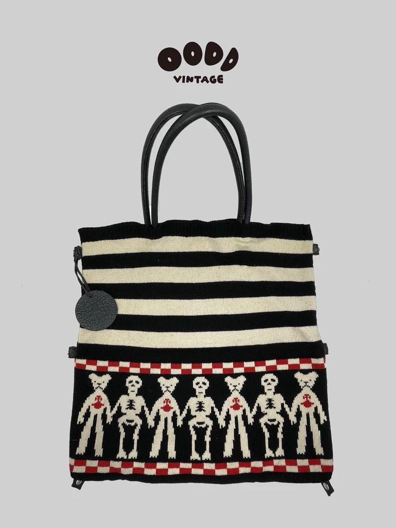 Vivienne Westwood Vivienne Westwood Oversize Skull Knit Tote bag 2506-Nextarr Size ONE SIZE - 1 Thumbnail