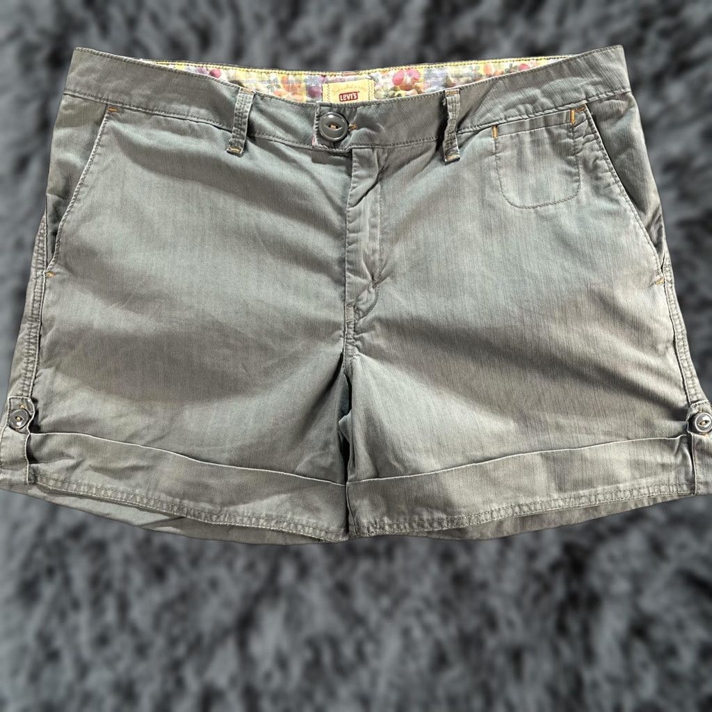Levi's Levi's Chino Shorts Womens 14 Gray 100% Cotton Cuffed Pockets Flat Front Tab Twills Vintage 1955 LSC Womens Size 36" / US 14 / IT 50 - 1 Thumbnail