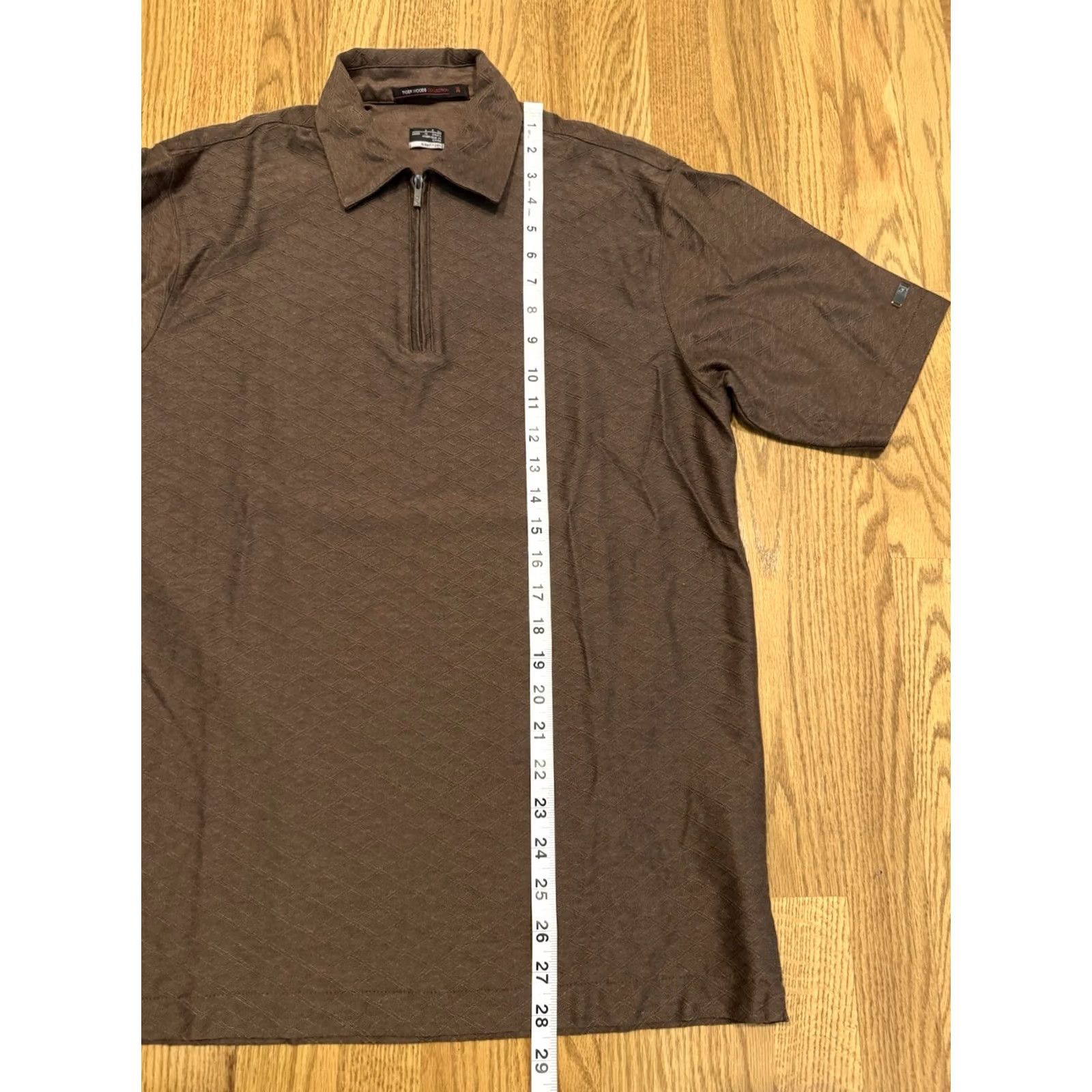 Nike Tiger Woods Nike Golf Polo Shirt Mens S Brown Short Sleeve Zip Up Knit Woven Size US S / EU 44-46 / 1 - 6 Thumbnail