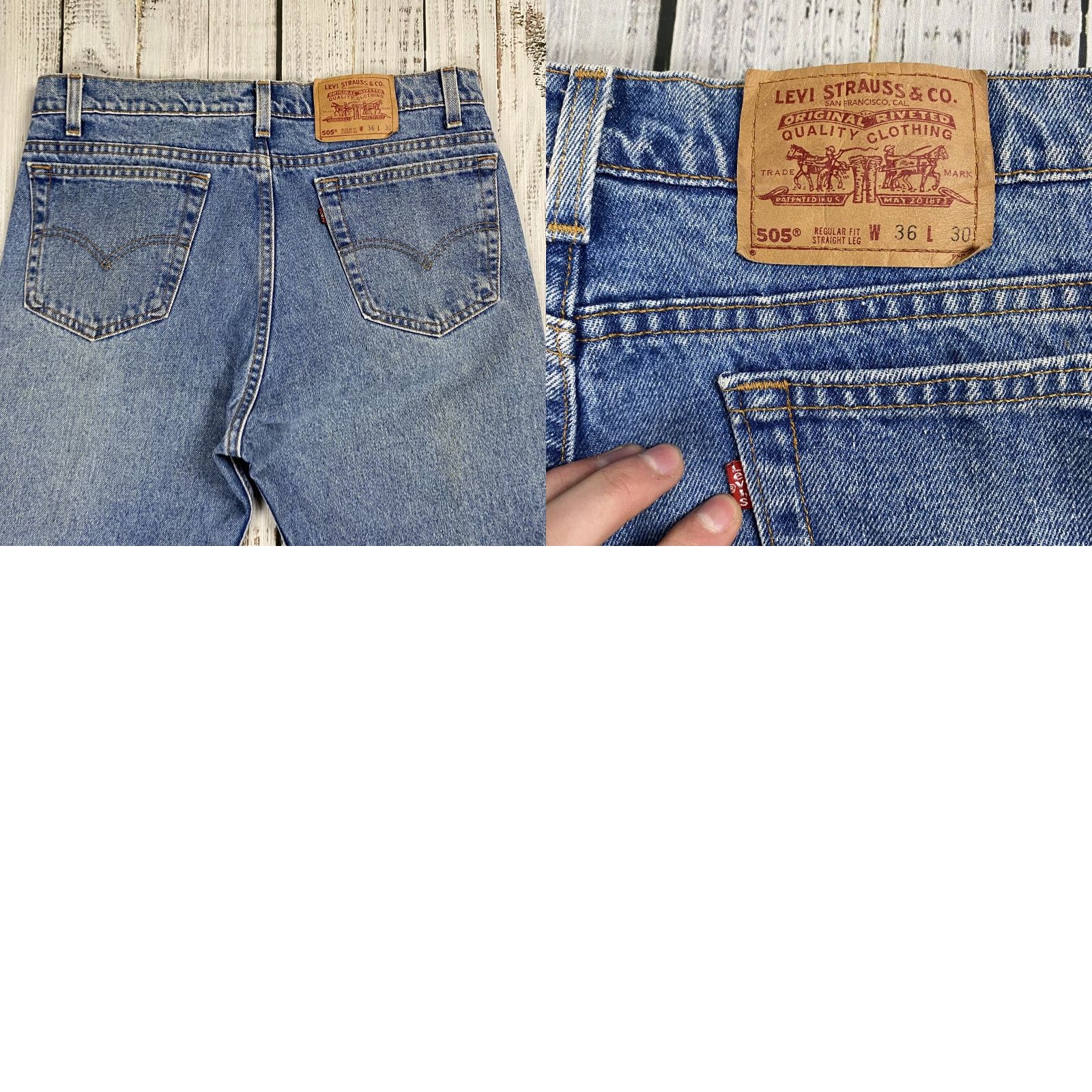 Levi's VINTAGE Levi's 505 Regular Fit Denim Jeans 36X30 Blue Mid Rise Made in USA Mens Size US 36 / EU 52 - 8 Thumbnail