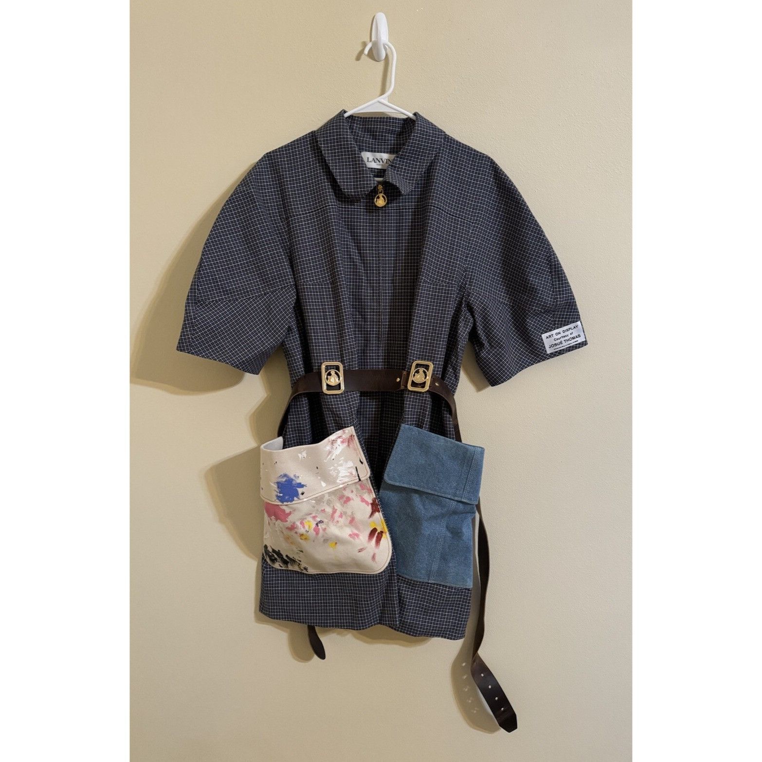 Gallery Dept. Gallery Dept. x Lanvin Mini Dress Belted Plaid Blue Size 46 Size L / US 10 / IT 46 - 1 Thumbnail