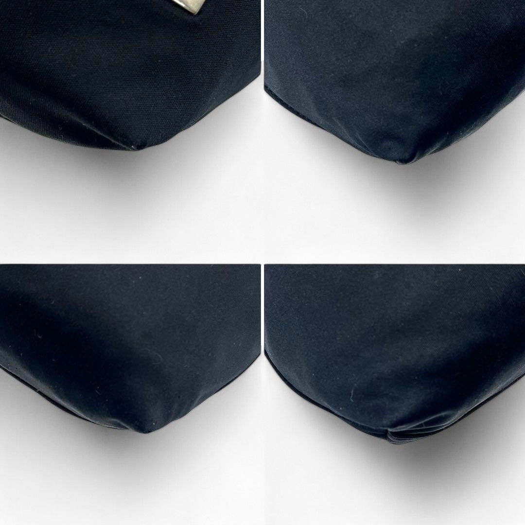 Fendi Fendi - Tote Handbag Jersey Black Leather FF Silver Size ONE SIZE - 4 Thumbnail