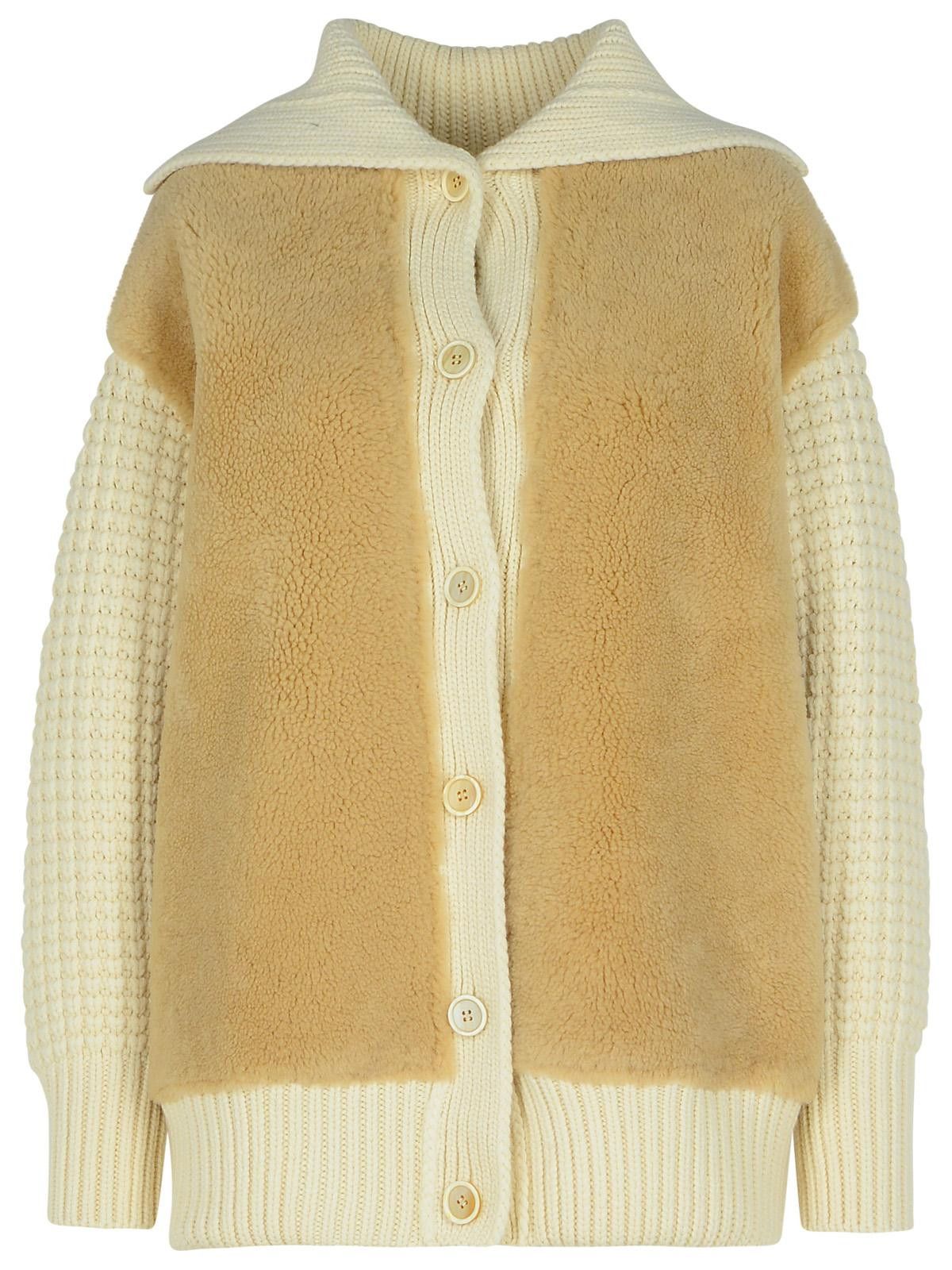 Fabiana Filippi FABIANA FILIPPI Cream Shearling Jacket Size M / US 6-8 / IT 42-44 - 1 Thumbnail