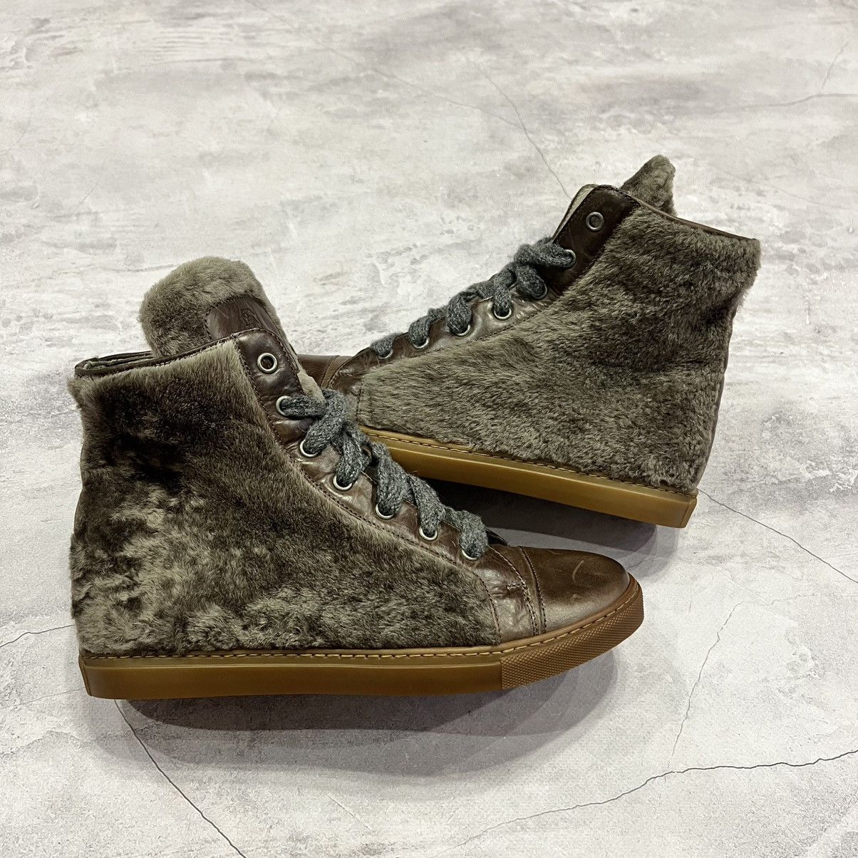 Brunello Cucinelli Brunello Cucinelli Leather Hi Top Shoe Trainers Sneakers Size US 8.5 / IT 38.5 - 2 Thumbnail