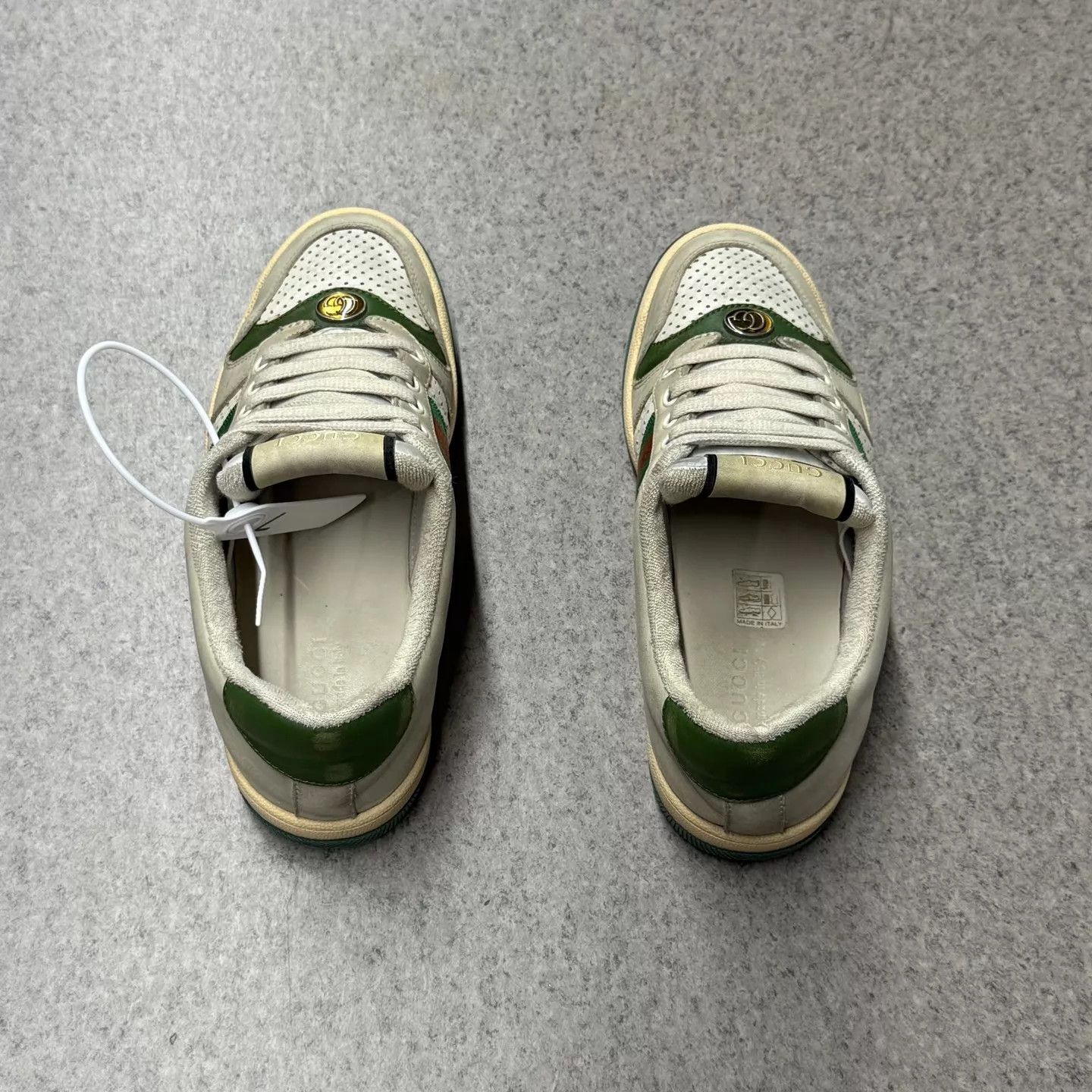 Gucci Gucci GG Enamel Dirty Kicks Gray-Green 37 Worn Once Size US 6.5 / IT 36.5 - 8 Thumbnail