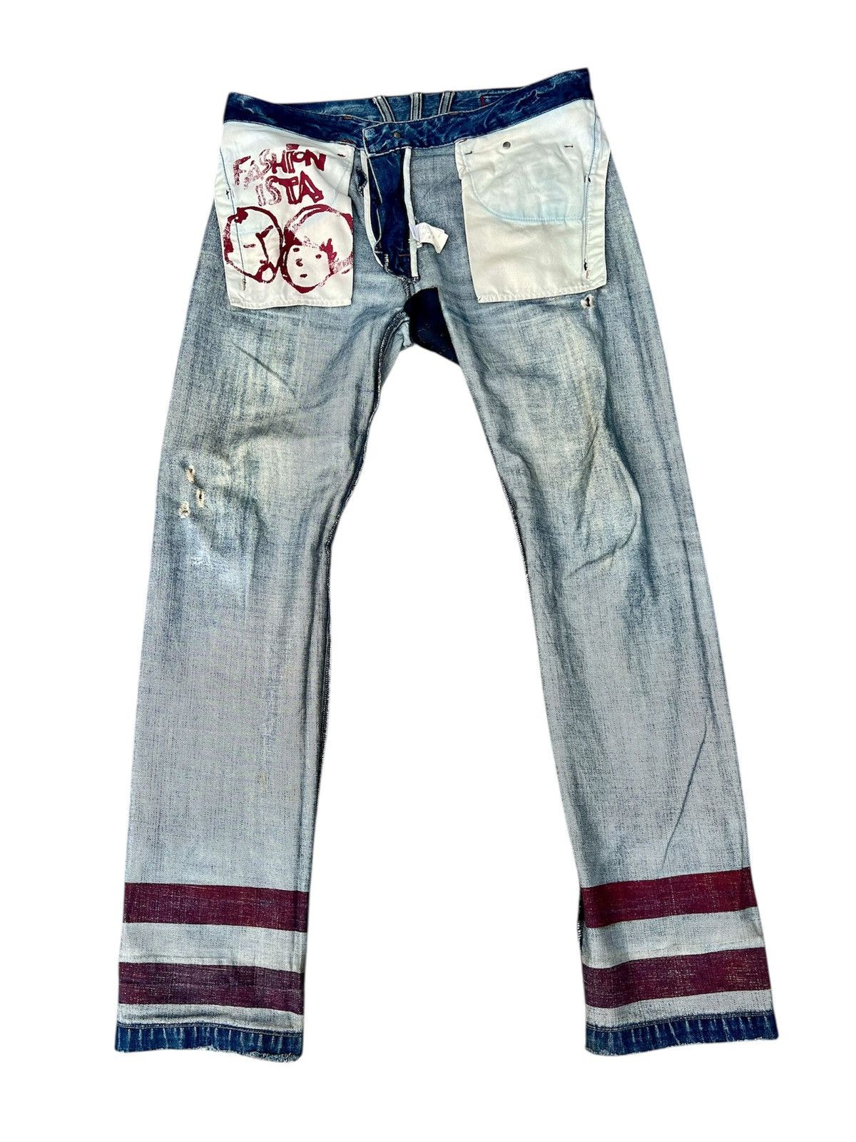 Marithe + Francois Girbaud Vintage MFG Distressed Low Rise Flared Jeans Size US 36 / EU 52 - 3 Thumbnail