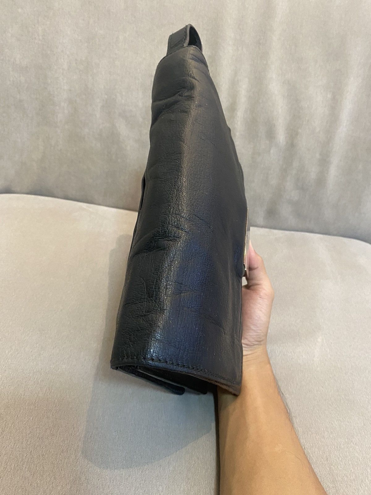 Gucci Gucci Leather Clutch Bag Black Made Italy Size ONE SIZE - 5 Thumbnail