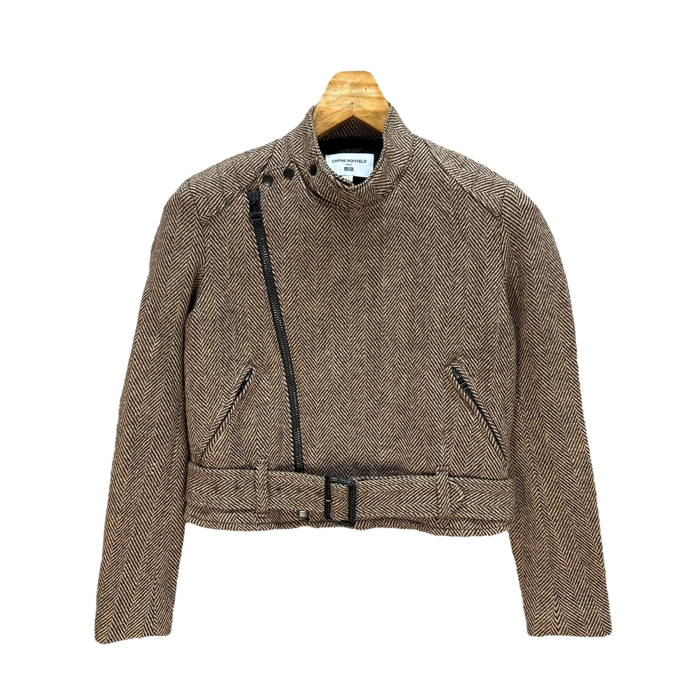 Uniqlo CARINE ROITFELD ASYMMETRICAL BELTED CROP JACKET #A53-1228 Size M / US 6-8 / IT 42-44 - 1 Thumbnail