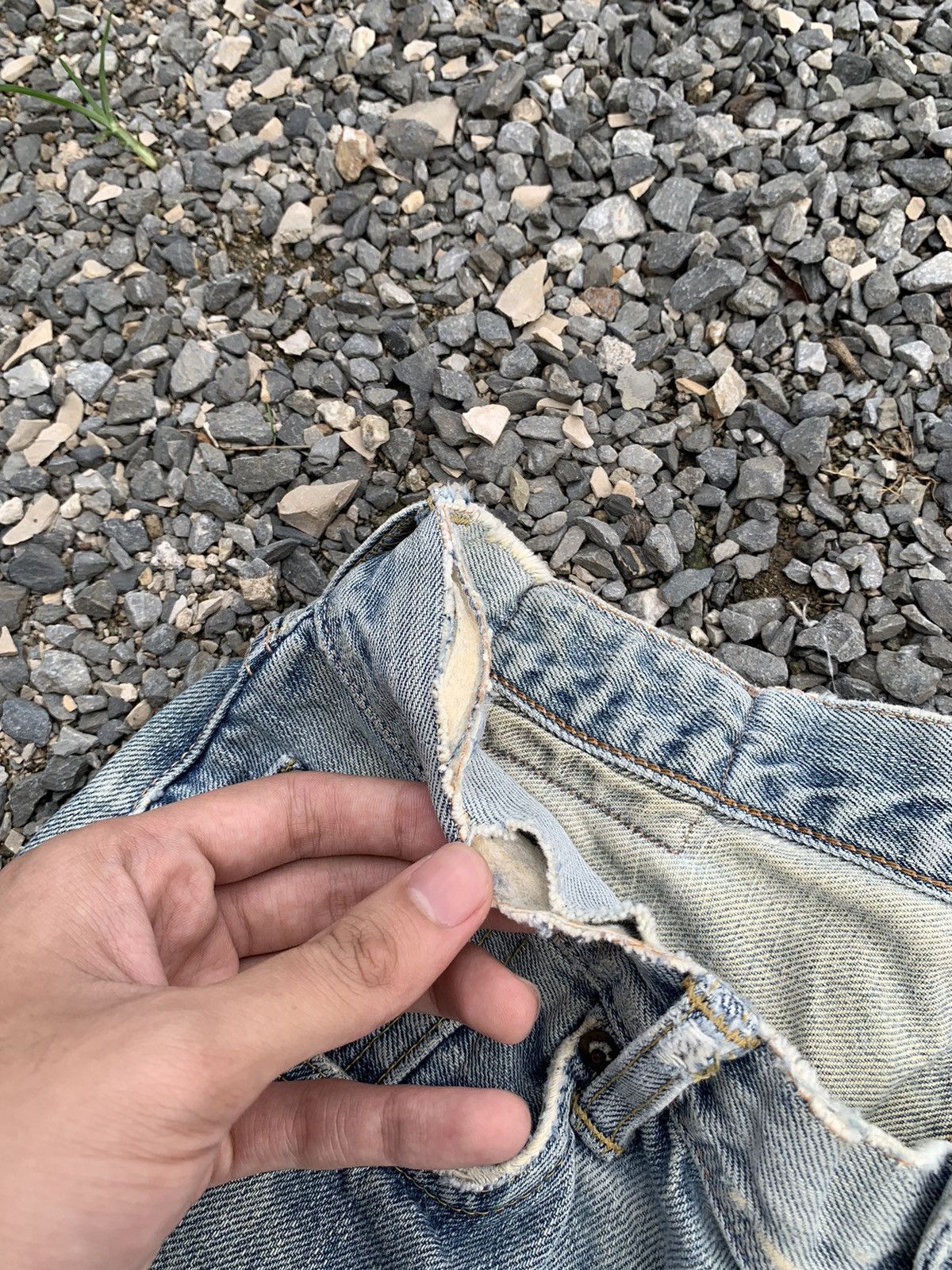 Kapital VINTAGE EDWIN 505 SELVEDGE FADED & RUSTY DISTRESSED DENIM Size US 28 / EU 44 - 19 Thumbnail