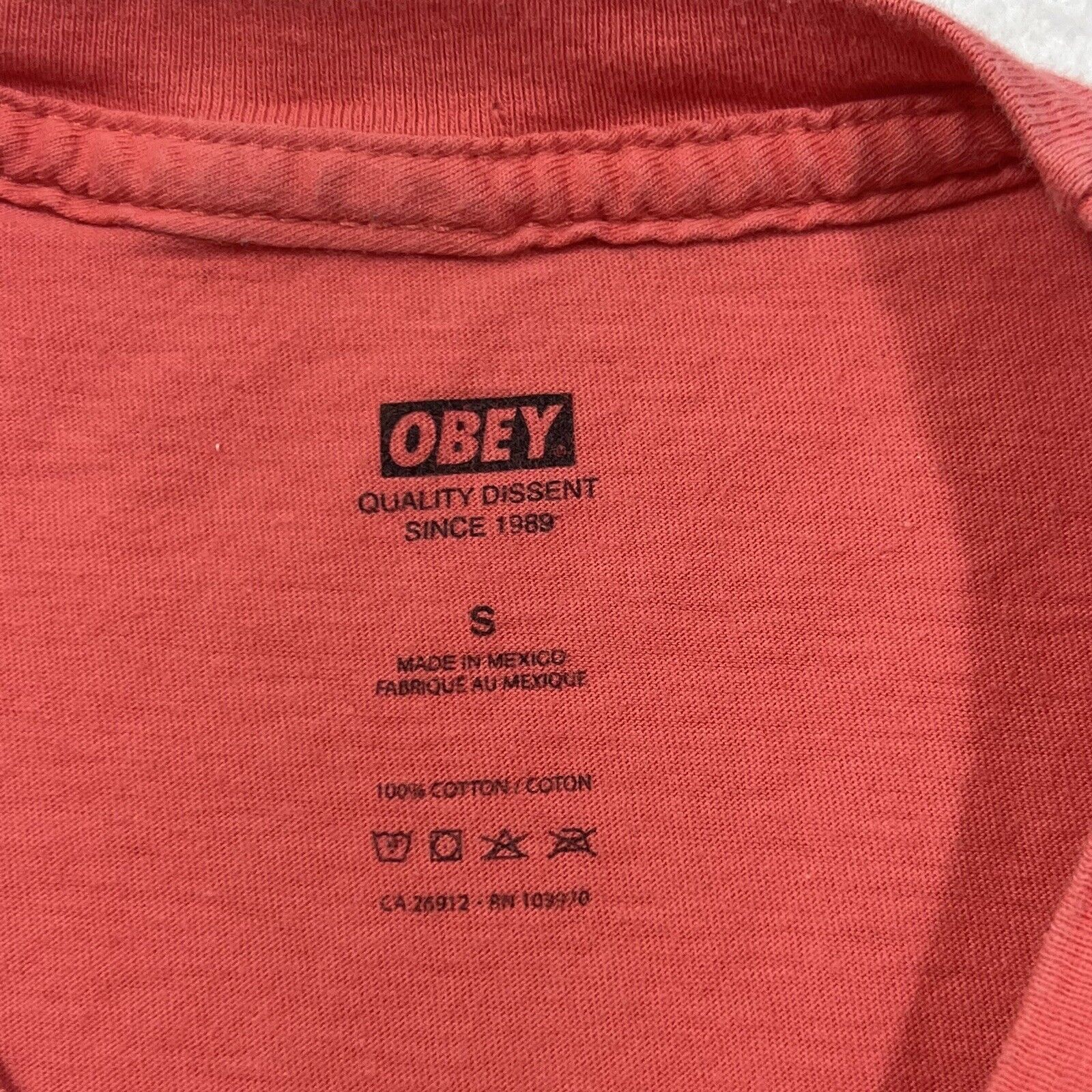 Obey OBEY Short Sleeve Graphic T Shirt Salmon Pink Tee Size US S / EU 44-46 / 1 - 3 Thumbnail