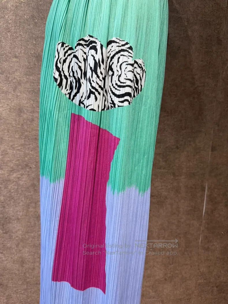 Issey Miyake Issey Miyake size:3 Color Block Zebra Midi Skirt Size 23" - 5 Thumbnail