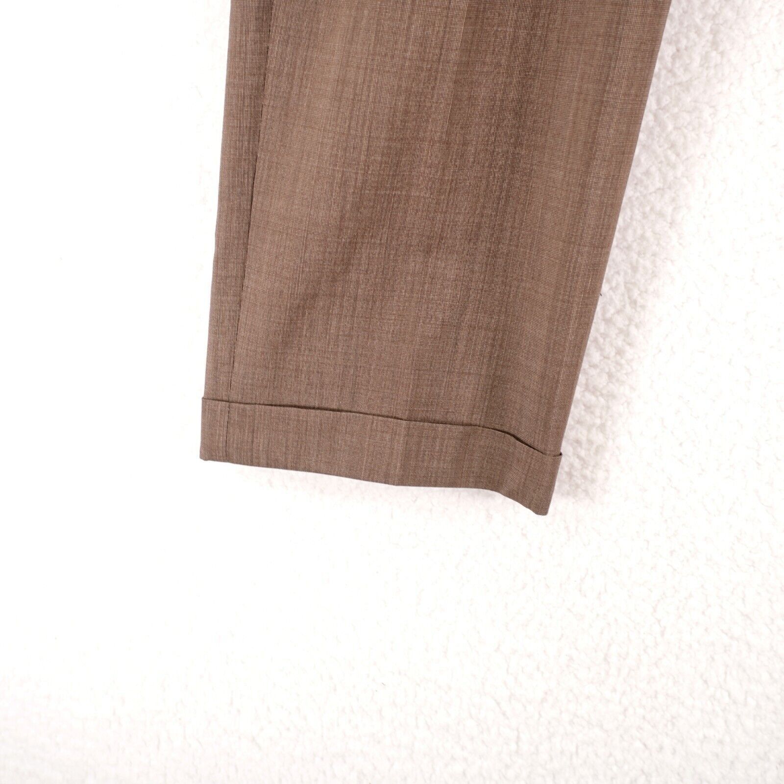 Brooks Brothers Brooks Brothers 1818 Madison Wool Beige Birdseye Pleated Cuf Size 38R - 2 Thumbnail