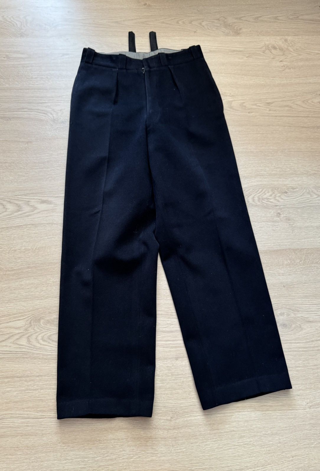 Vintage Vintage 40-50’s Archival Handmade Original Wool Navy Pants Size US 31 - 1 Thumbnail