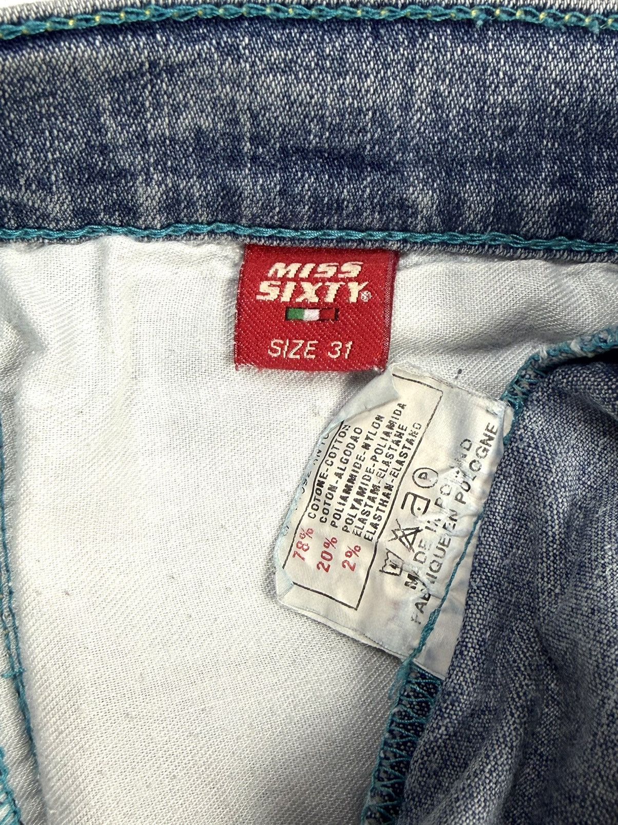 Miss Sixty Rare Miss Sixty Y2K Flared Jeans Blue Vintage 31 Faded Denim Size 31" - 15 Thumbnail