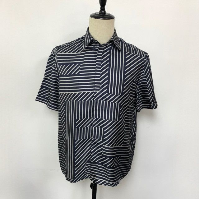 Fendi Fendi Silk FF Logo Geometric Stipe Pattern Shirt FS0795 #38 Size US M / EU 48-50 / 2 - 2 Thumbnail