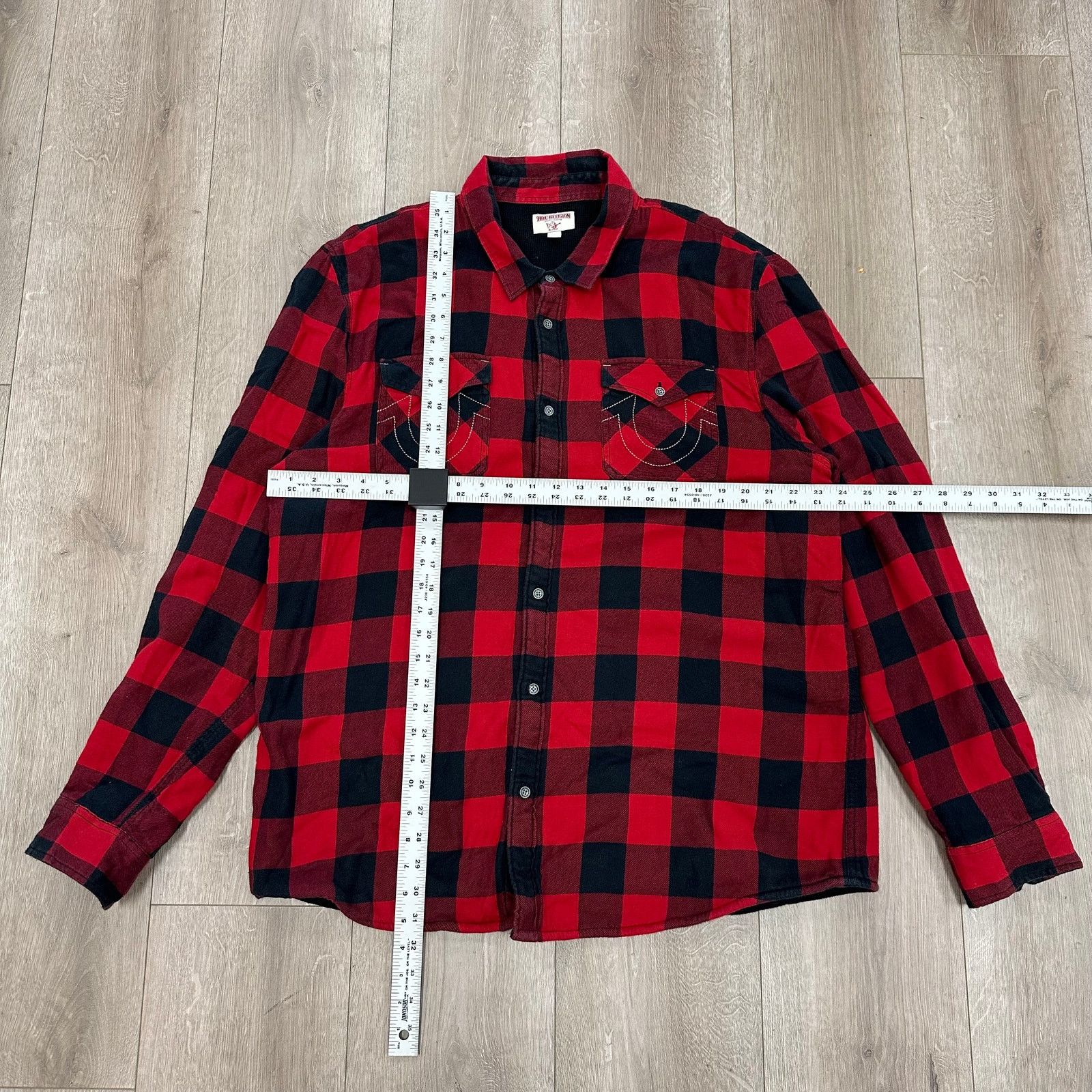 True Religion True Religion Plaid Flannel Thermal Button Up Shirt size 3XL Size US XXL / EU 58 / 5 - 2 Thumbnail